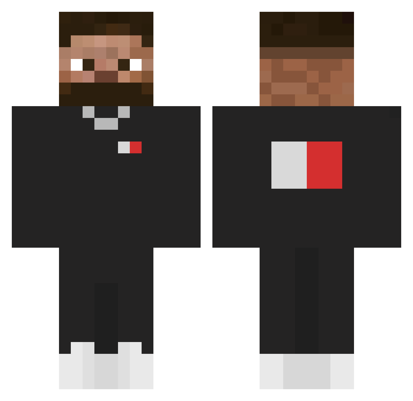 MVujke Minecraft skin, front and back view