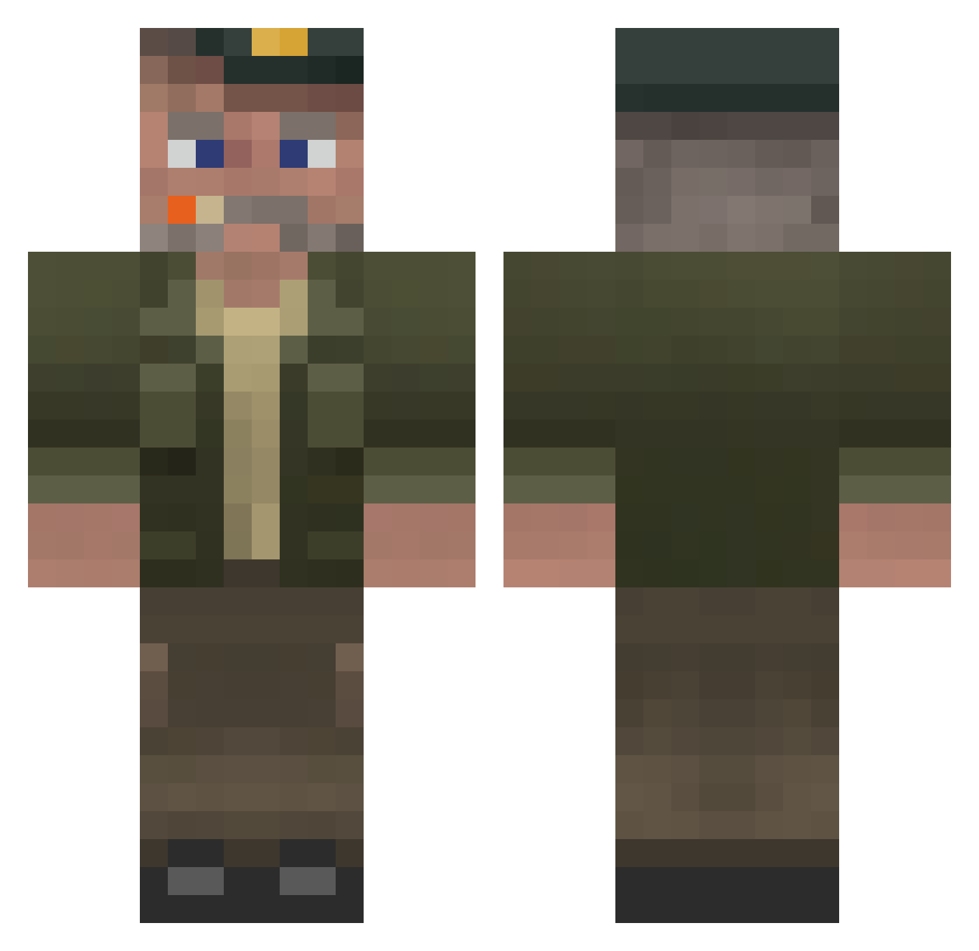 _Toasted_Loaf_ Minecraft skin, front and back view