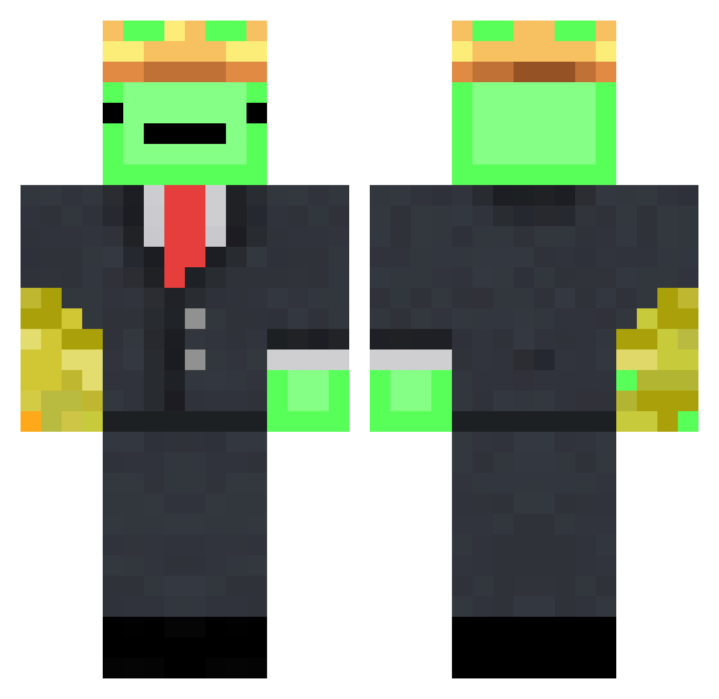 WurdleTurtle Minecraft skin, front and back view