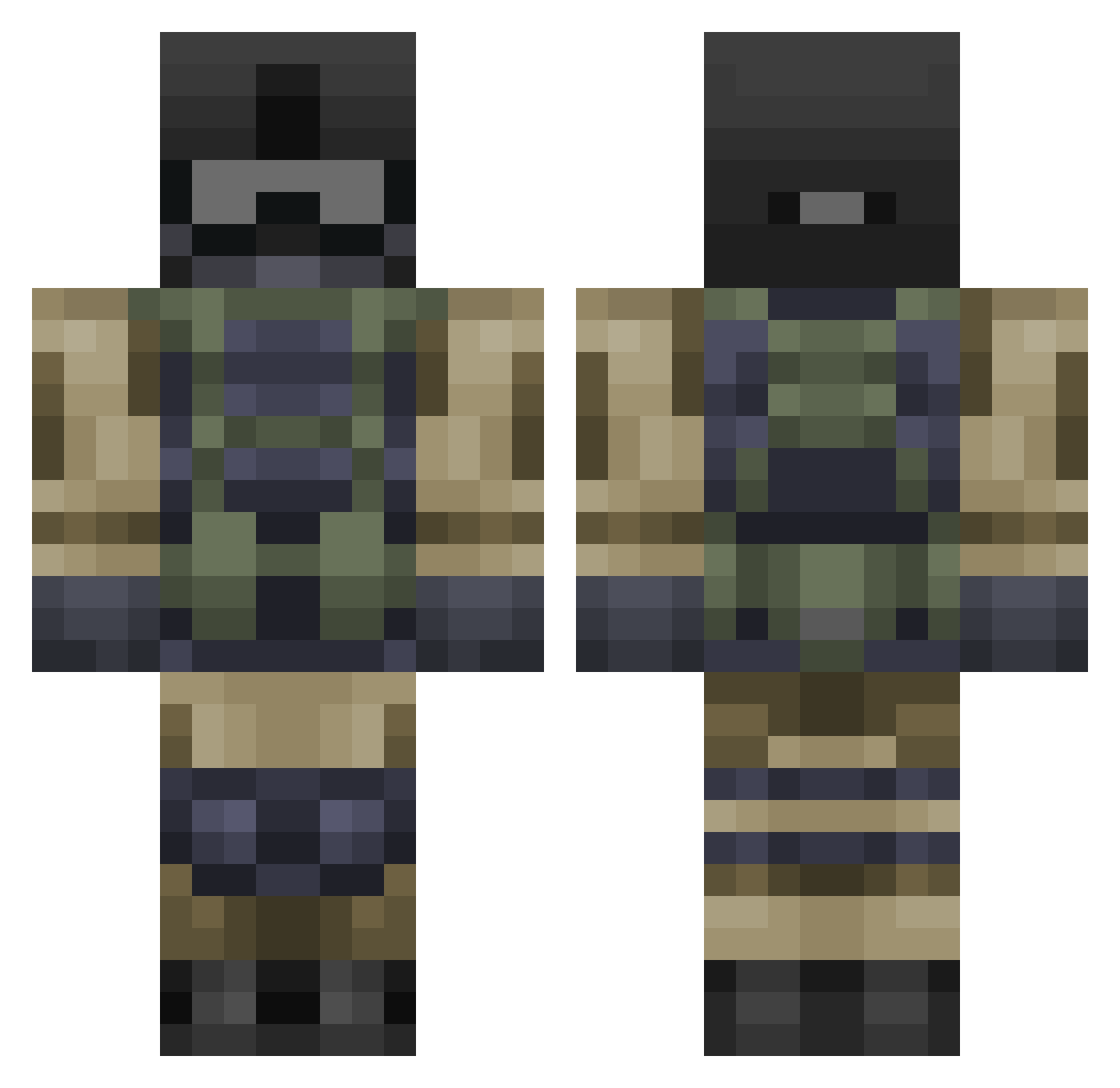 556am Minecraft skin, front and back view