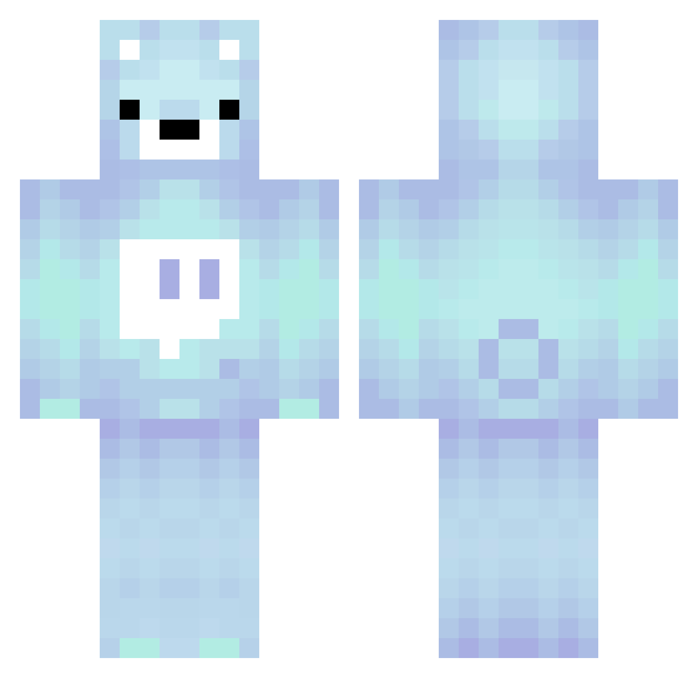 AlexNuStiuCe Minecraft skin, front and back view