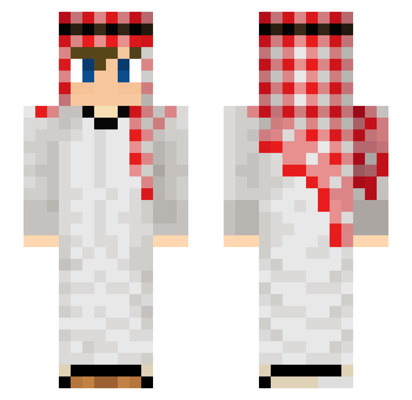 invokers Minecraft skin, front and back view