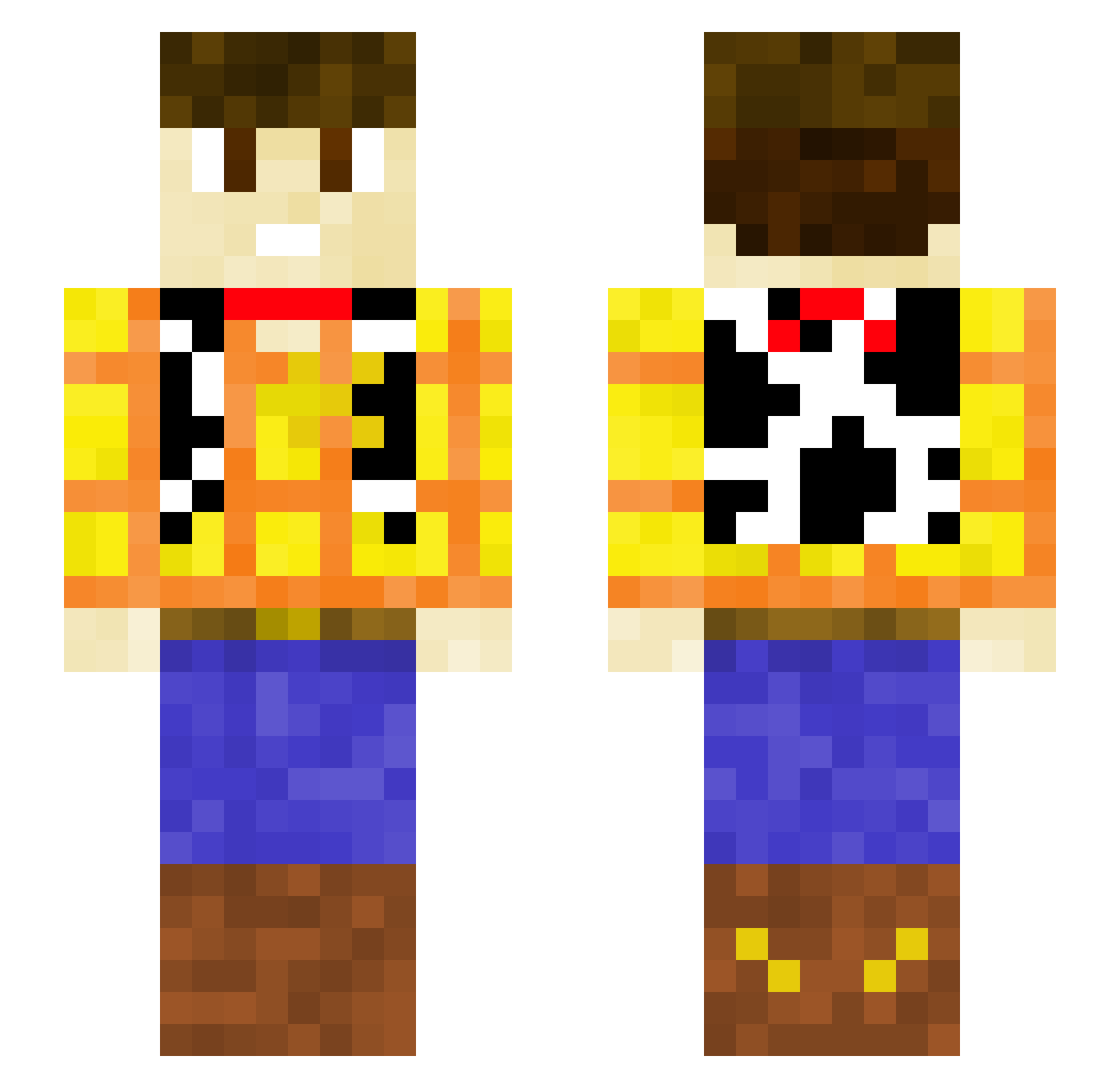 Jessteijn Minecraft skin, front and back view