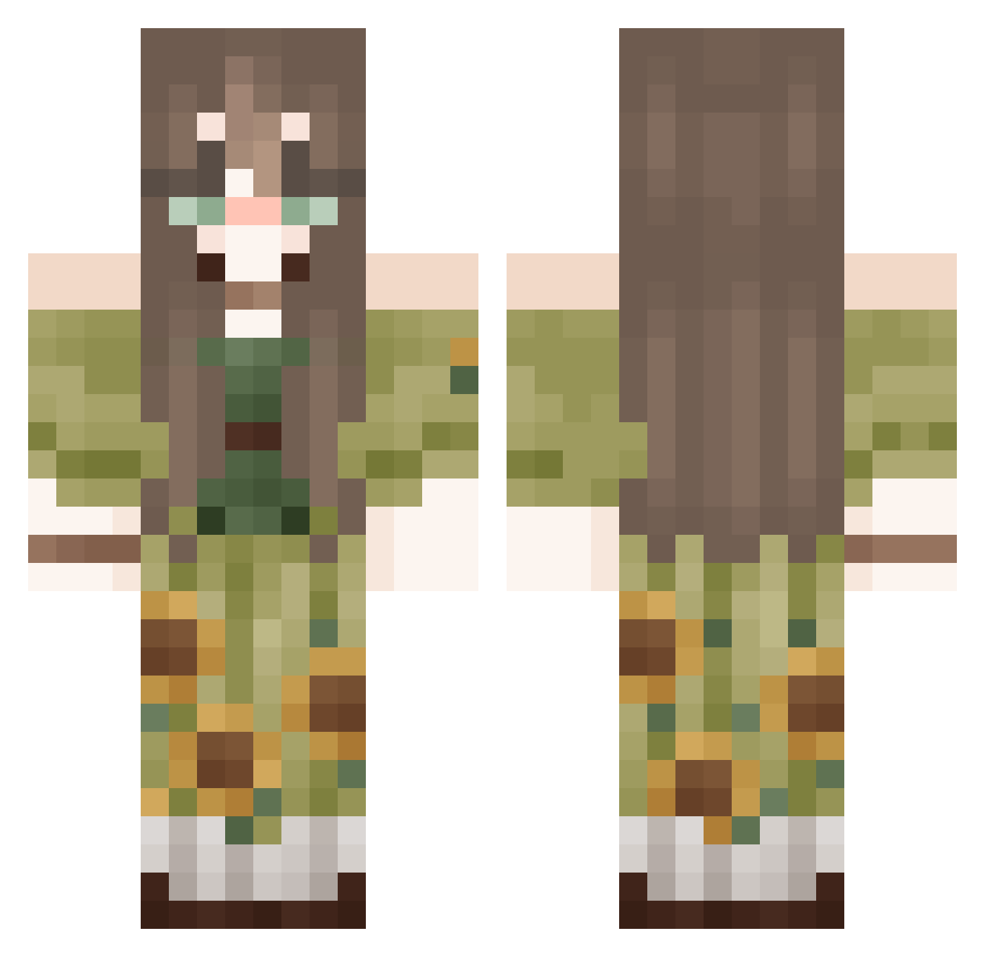 PrettyMoonRos Minecraft skin, front and back view