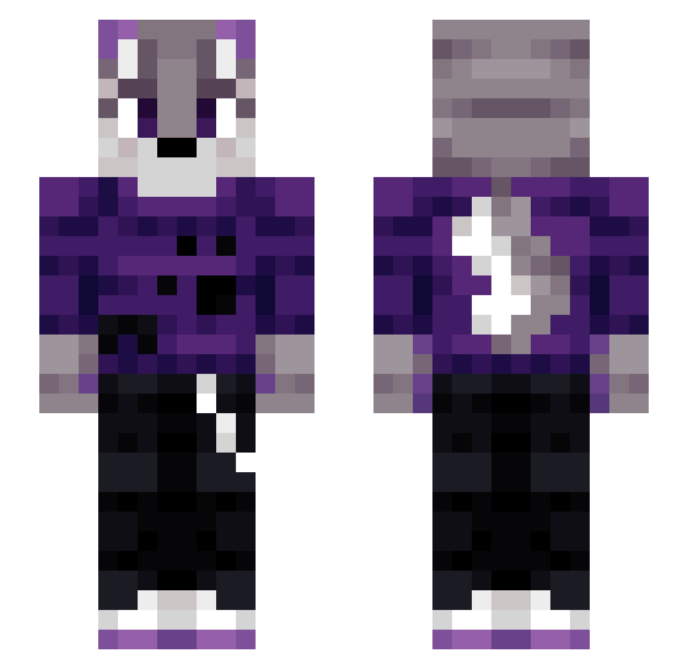 Tyzxd Minecraft skin, front and back view