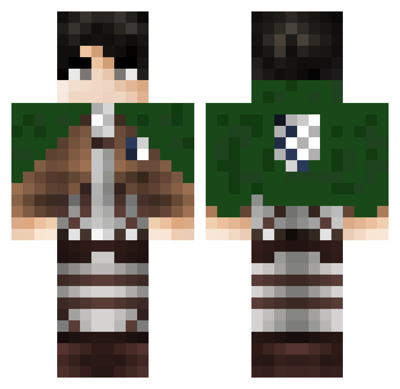 PizzaJeans187 Minecraft skin, front and back view