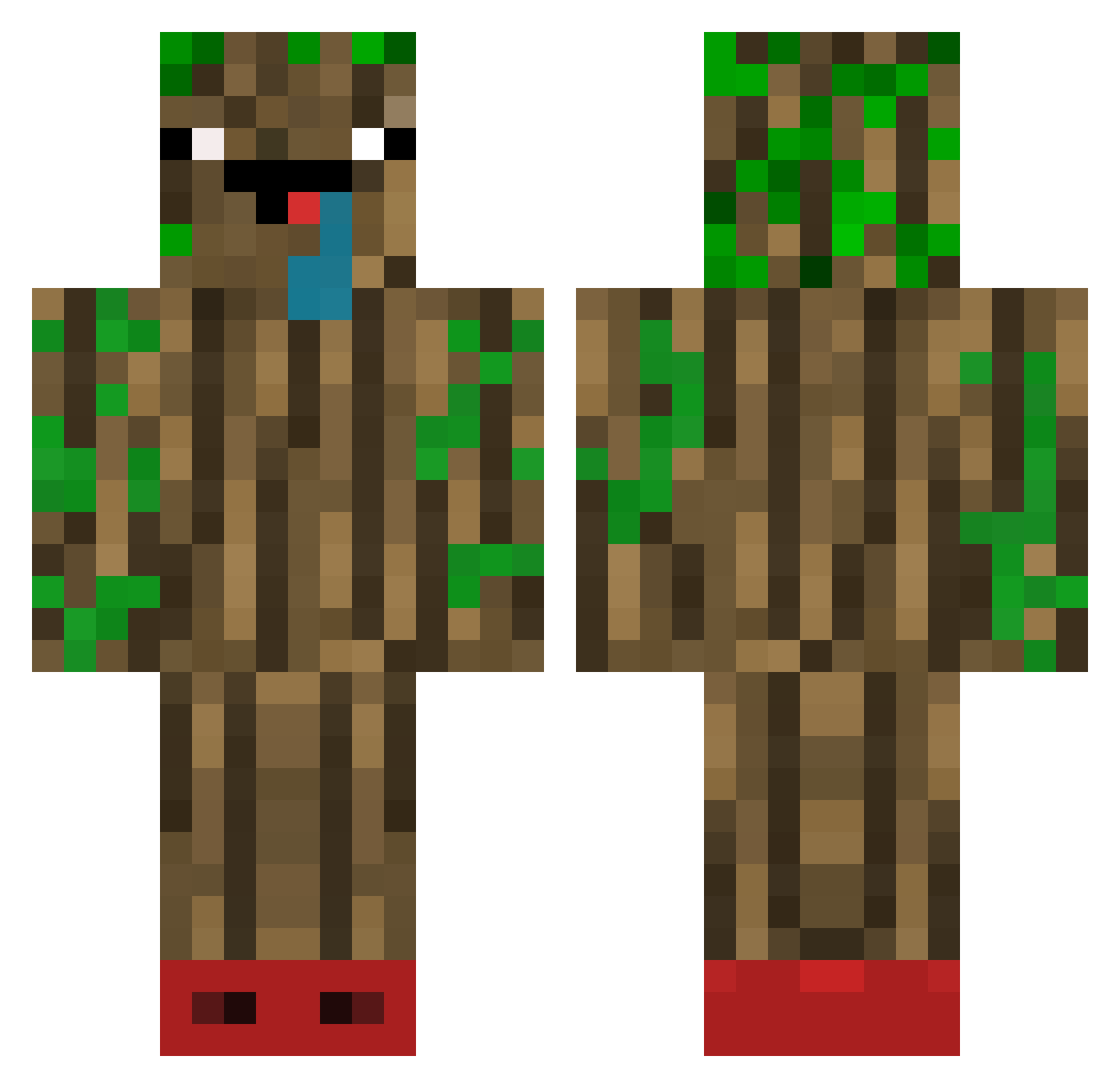 WILLAMXGAMING Minecraft skin, front and back view
