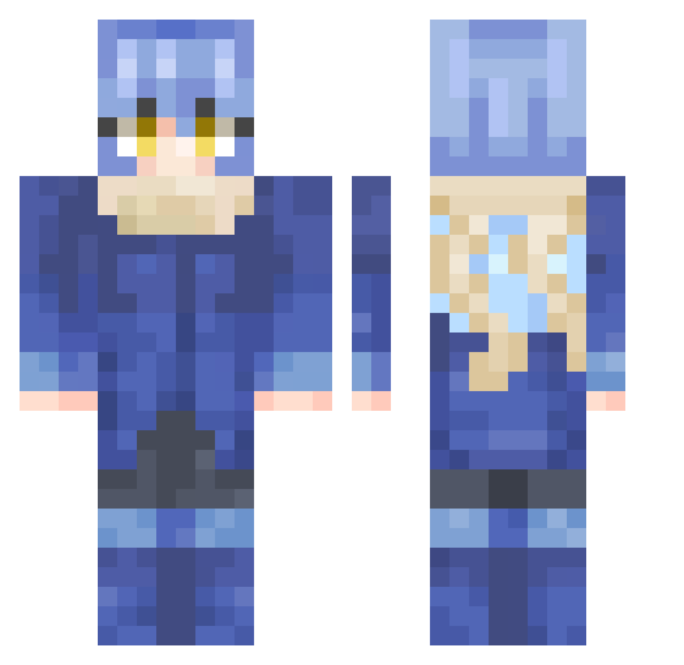 snmr23 Minecraft skin, front and back view