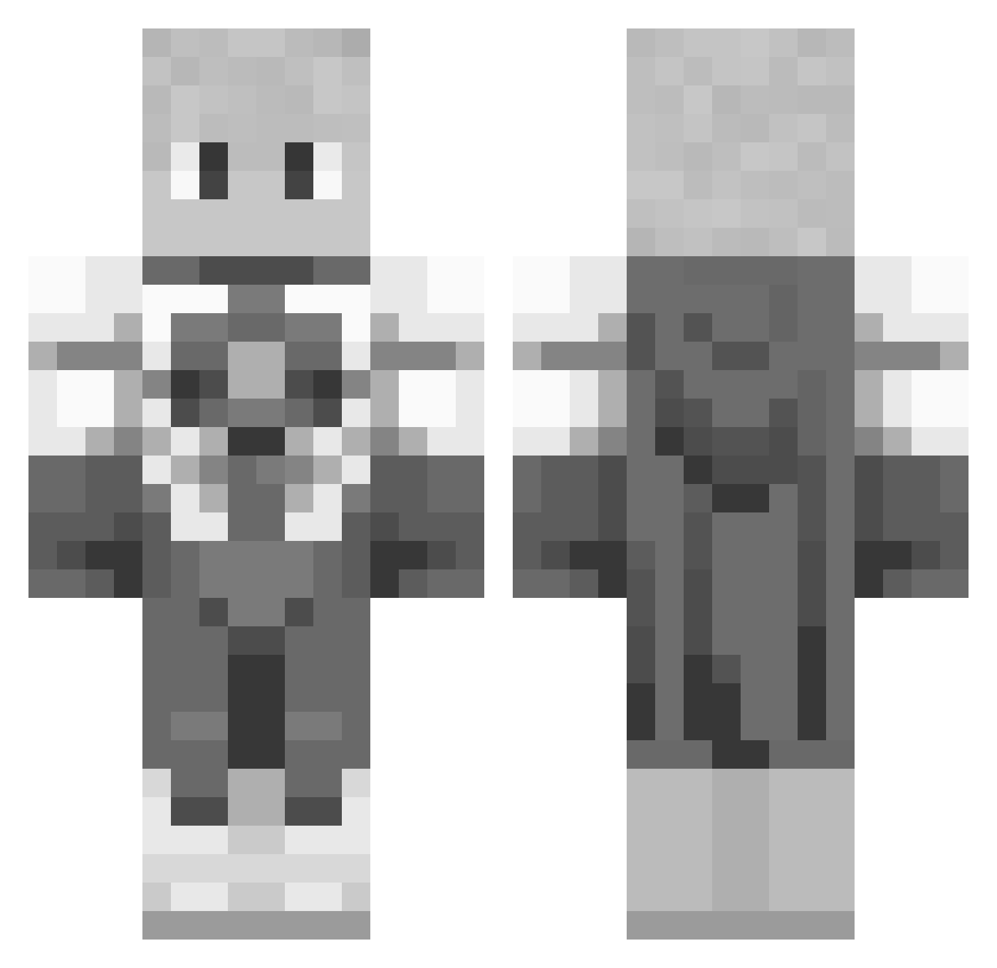 Mishrium Minecraft skin, front and back view
