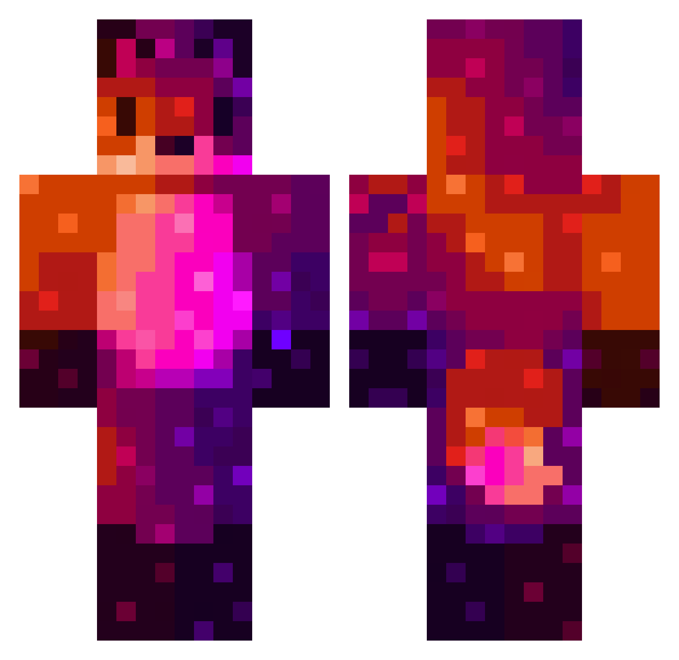 TradingJack69 Minecraft skin, front and back view