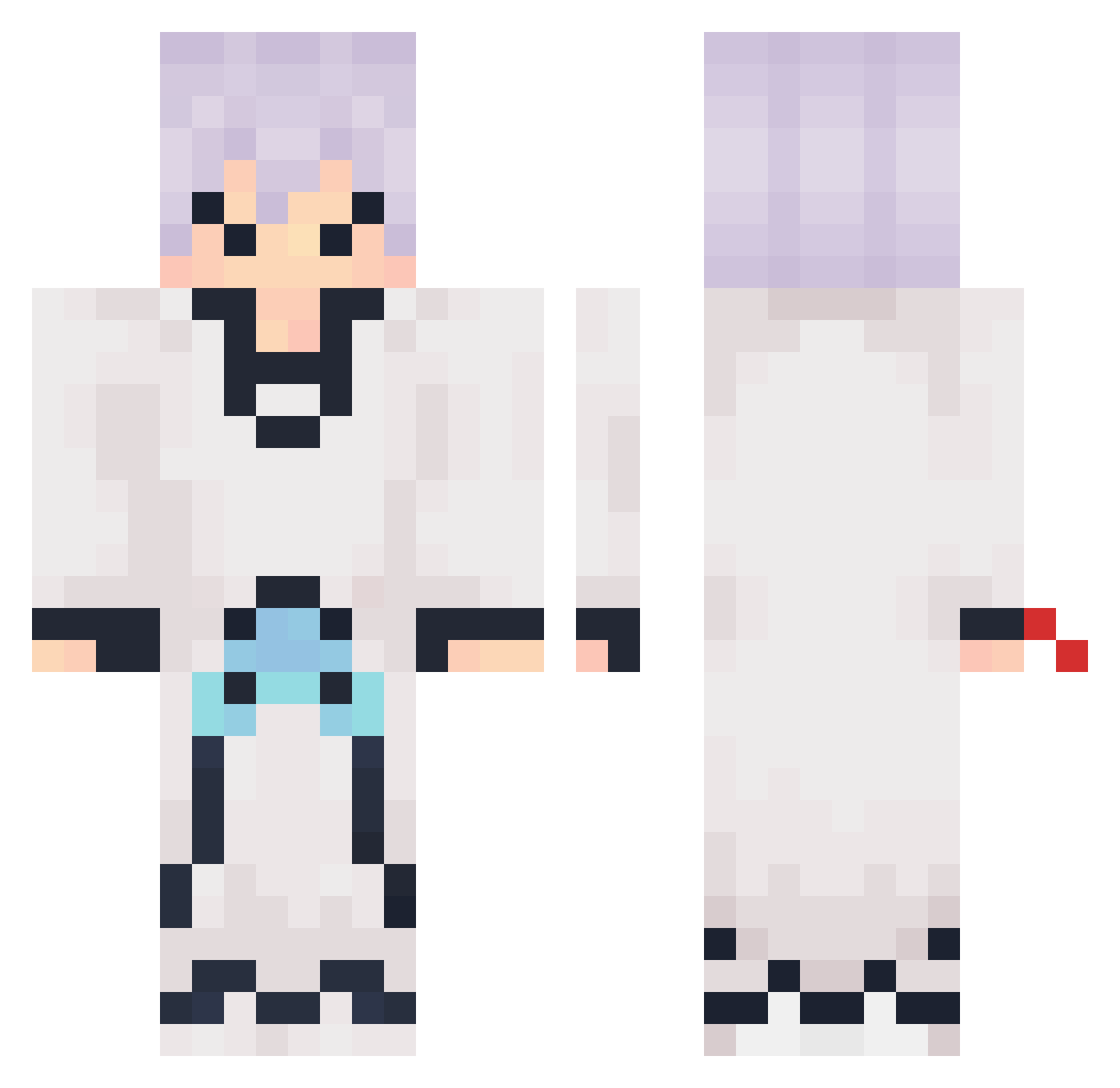 GirlyHarmony Minecraft skin, front and back view