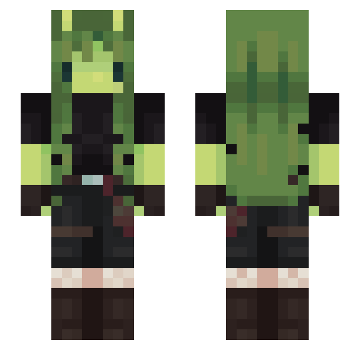 froupid Minecraft skin, front and back view