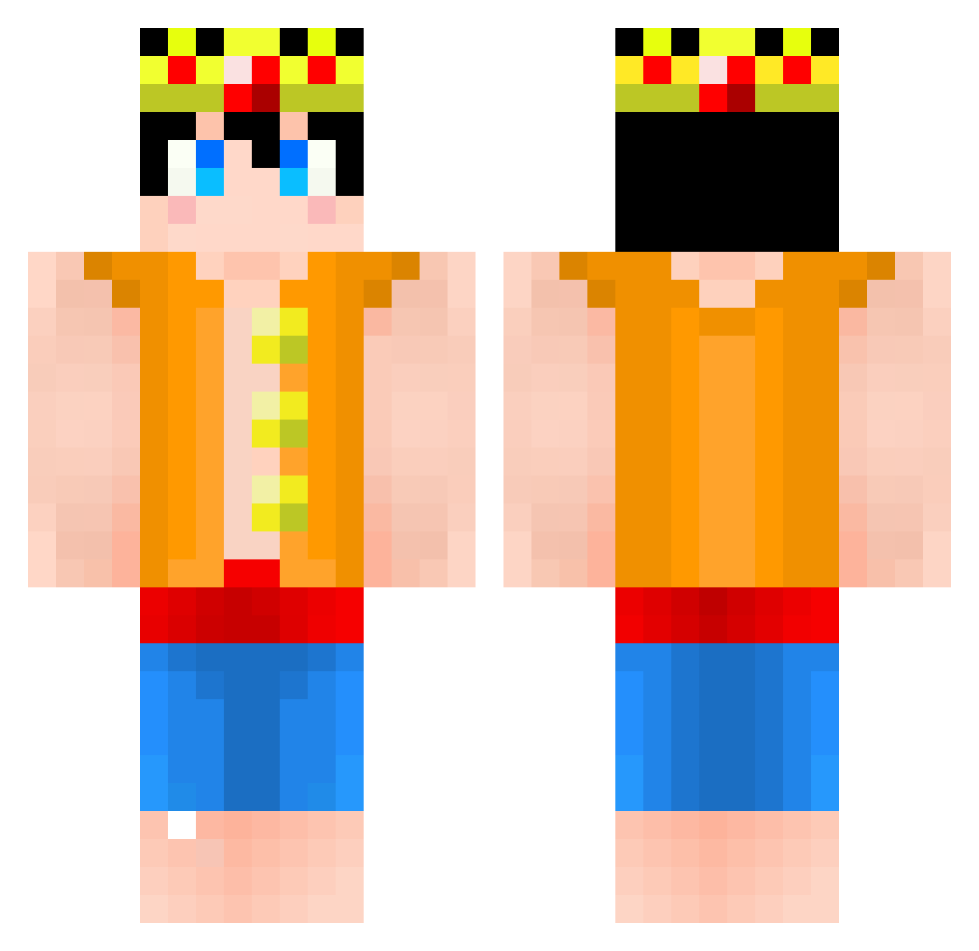 Aarontv123 Minecraft skin, front and back view