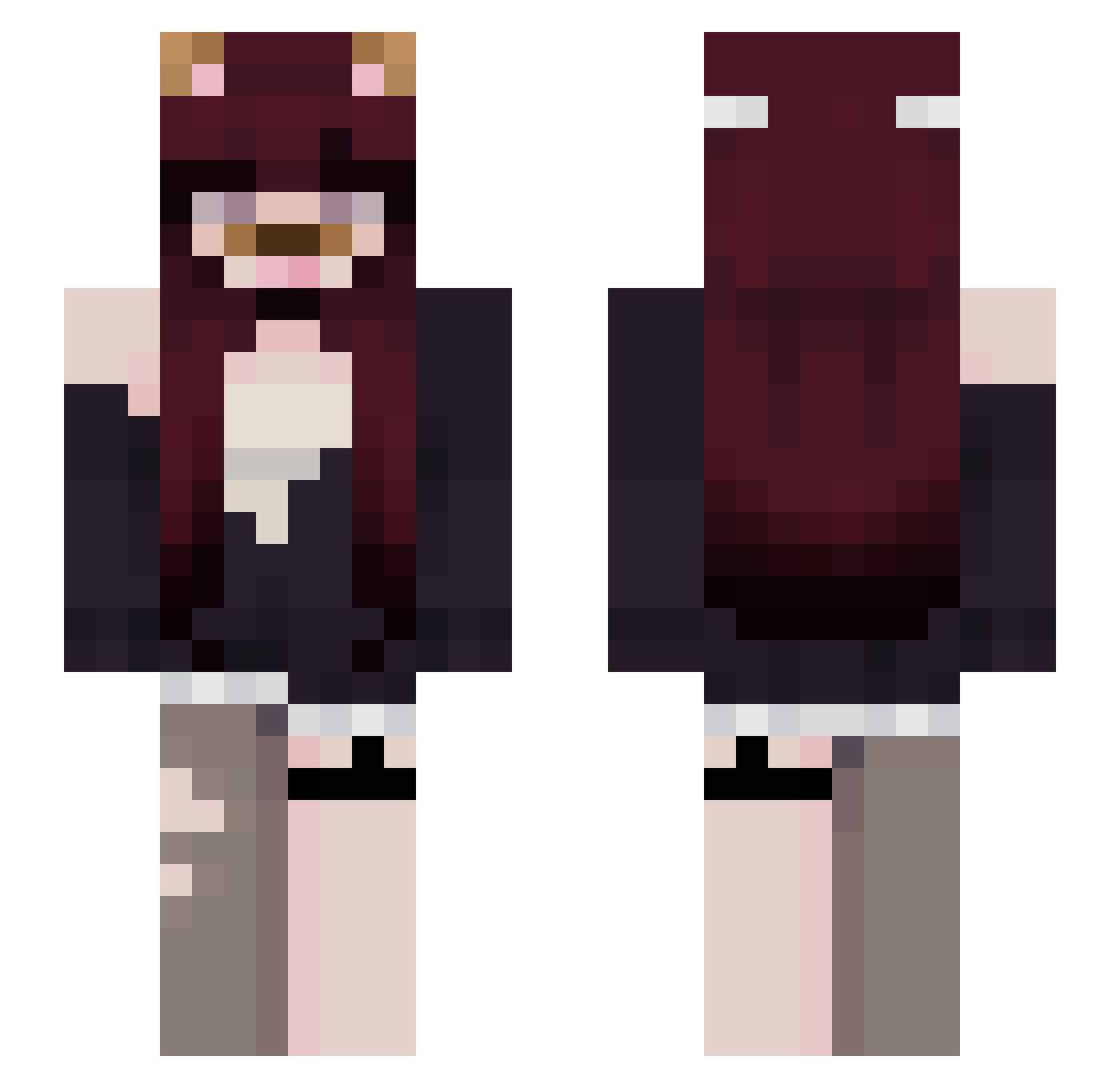Devid Minecraft skin, front and back view