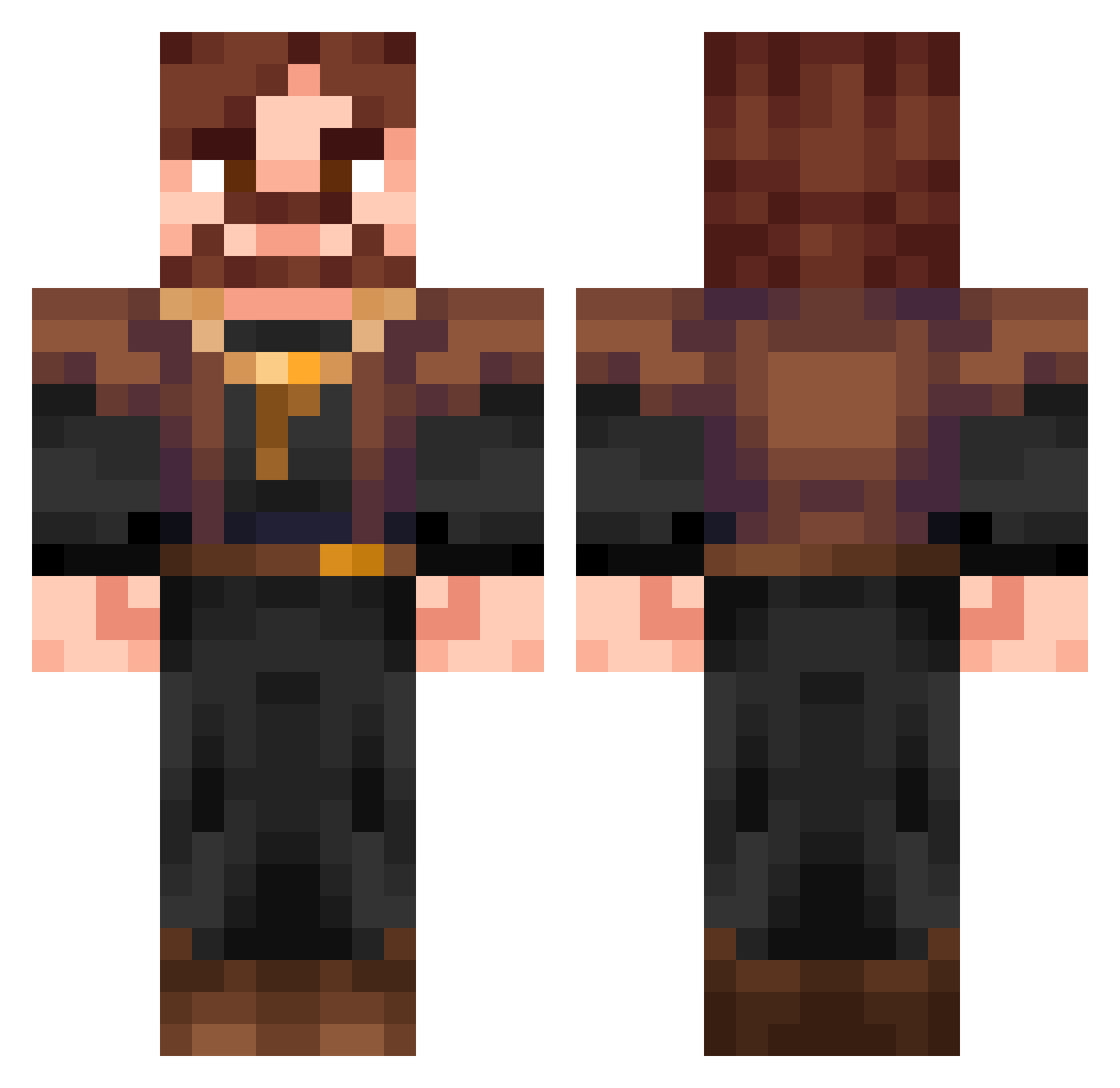 Dakata222 Minecraft skin, front and back view