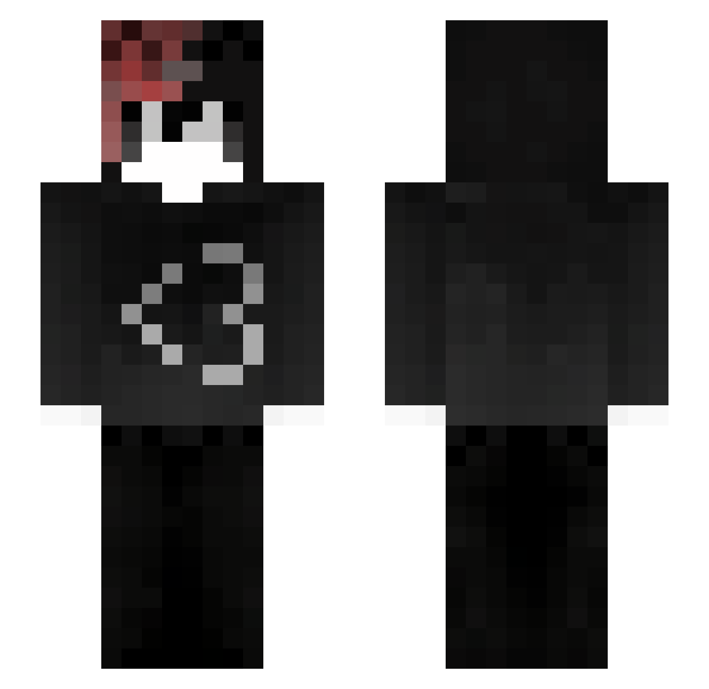 basxra Minecraft skin, front and back view