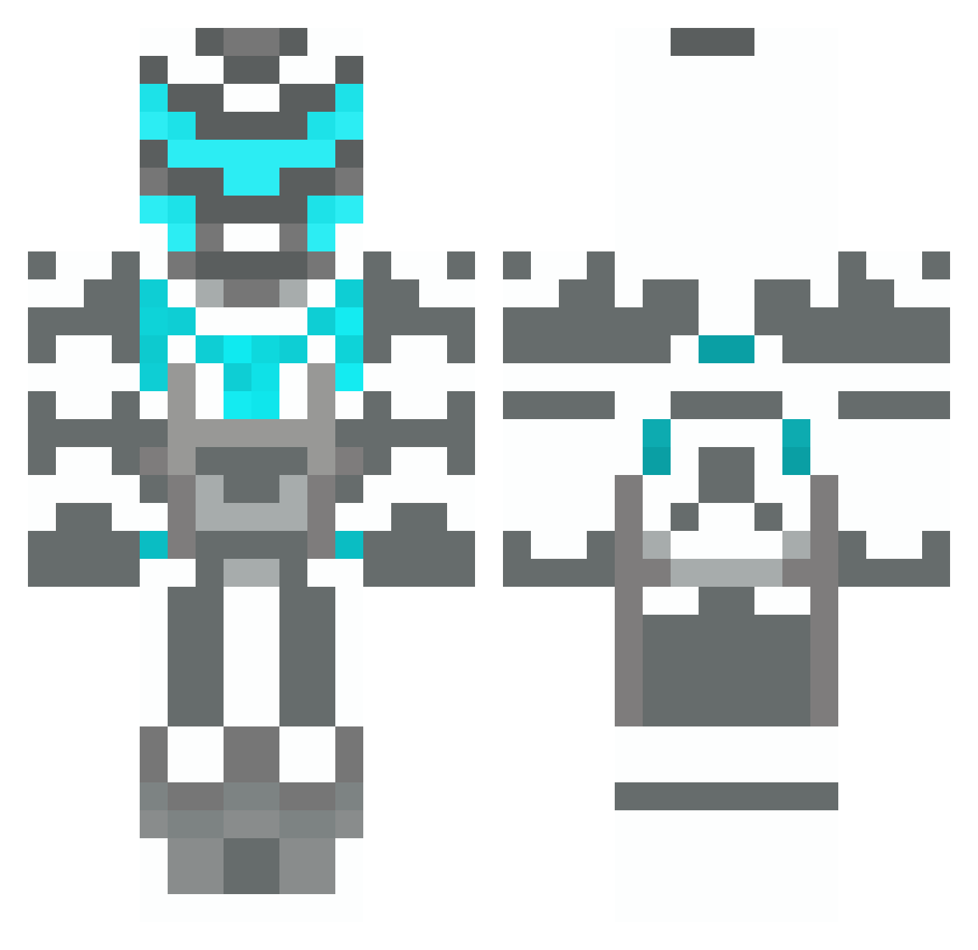 Bniswaffle Minecraft skin, front and back view