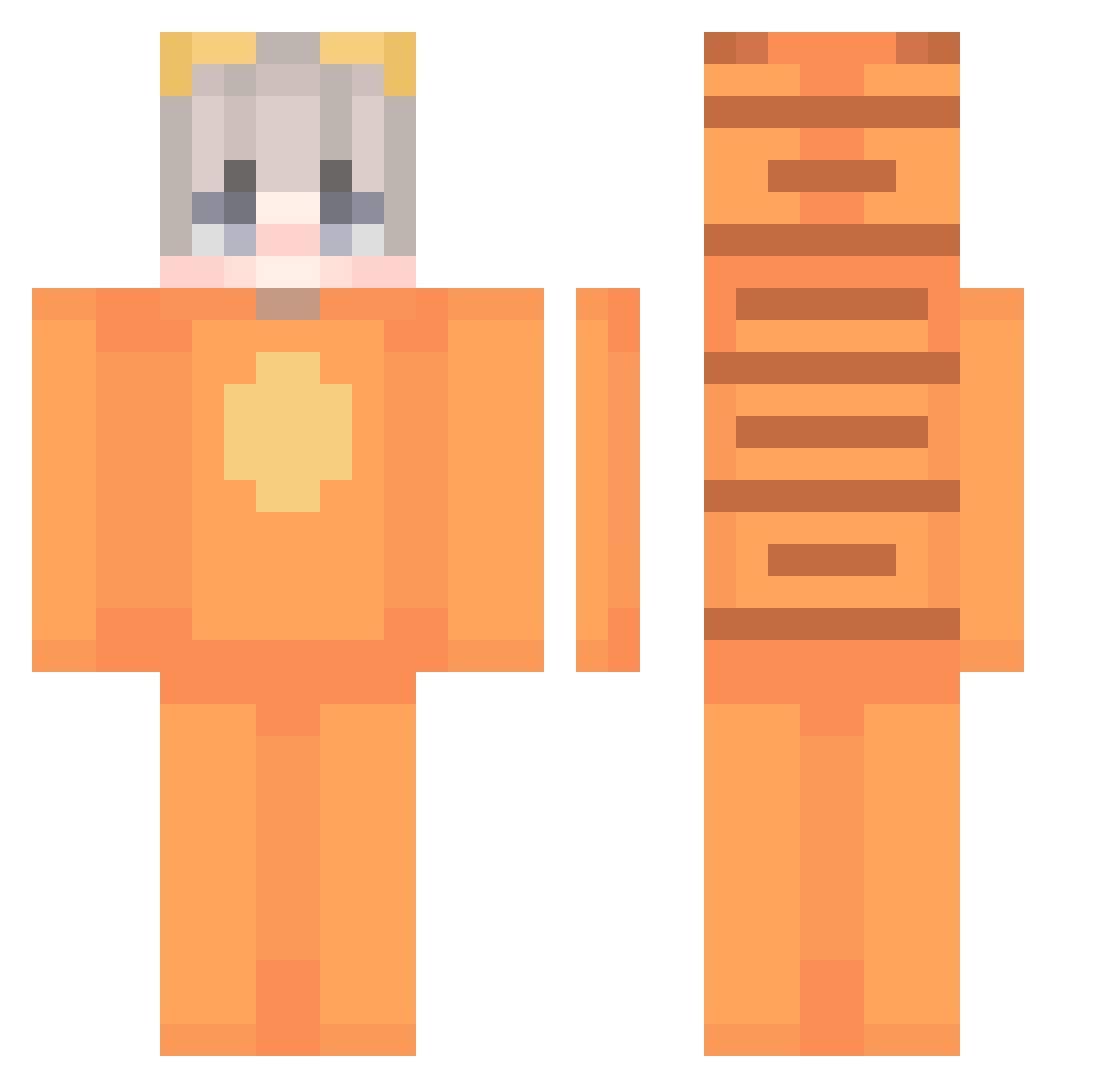 partoftheband Minecraft skin, front and back view