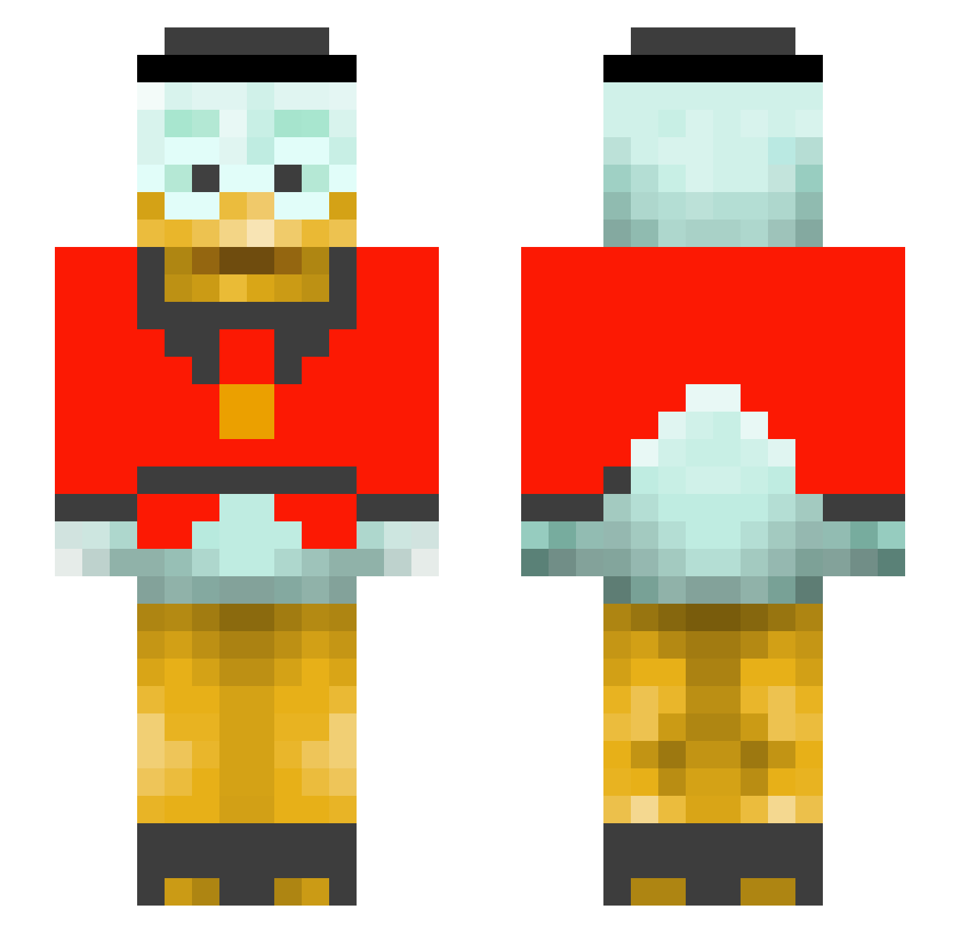Kageyose Minecraft skin, front and back view