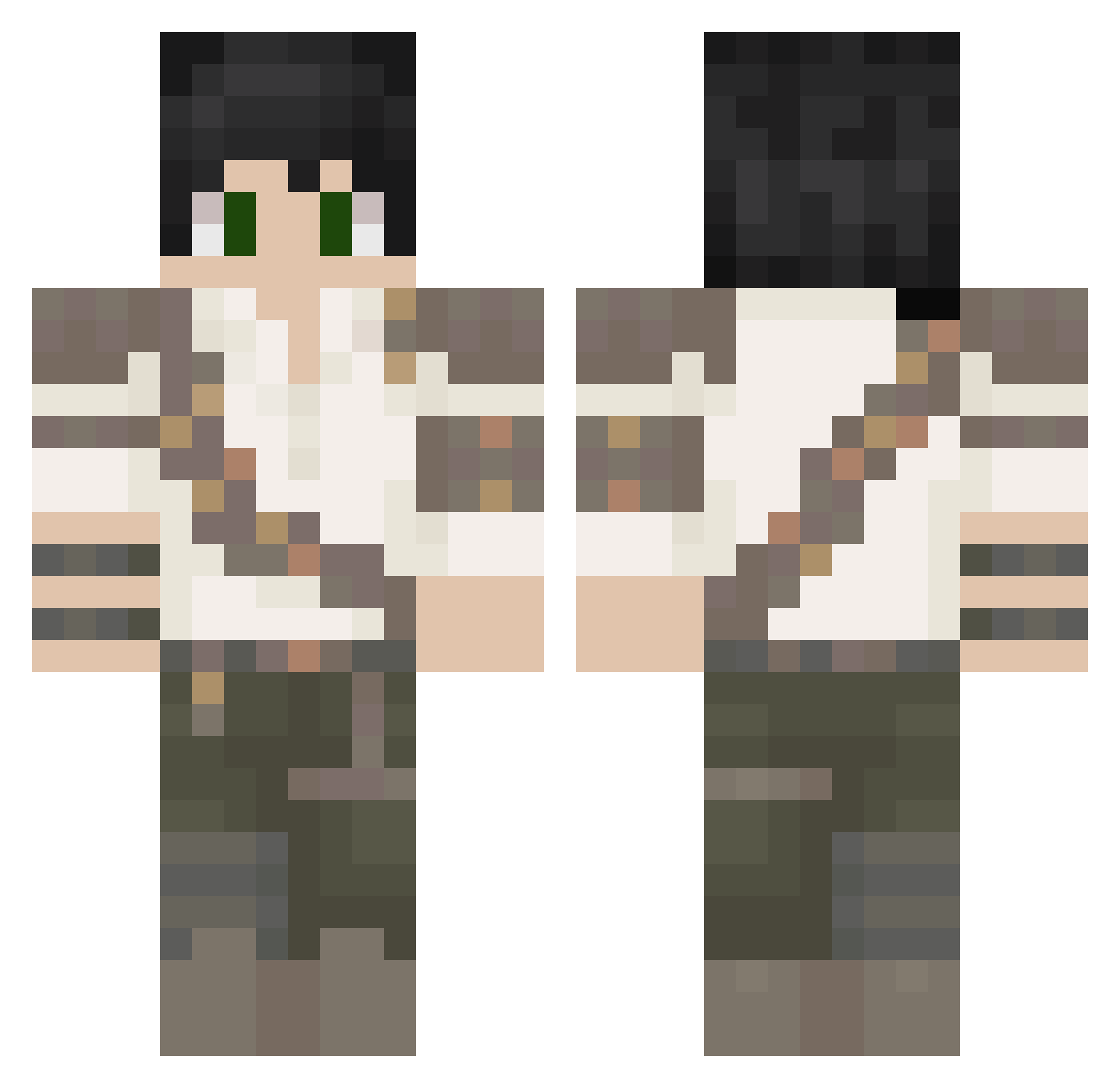 TheTiler Minecraft skin, front and back view