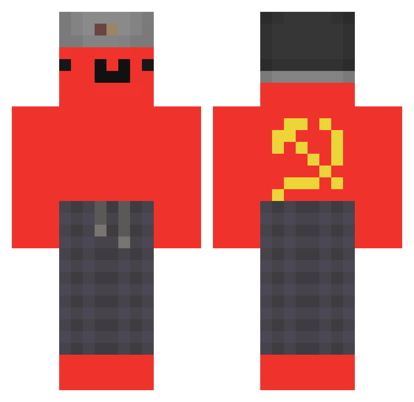 SiJaEsMa Minecraft skin, front and back view
