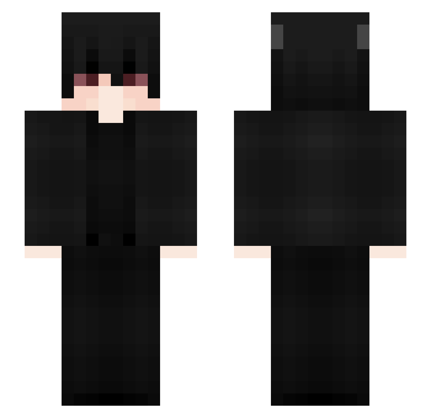 veecry Minecraft skin, front and back view