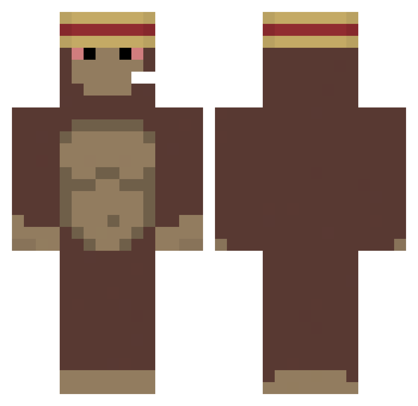 TriHardo Minecraft skin, front and back view