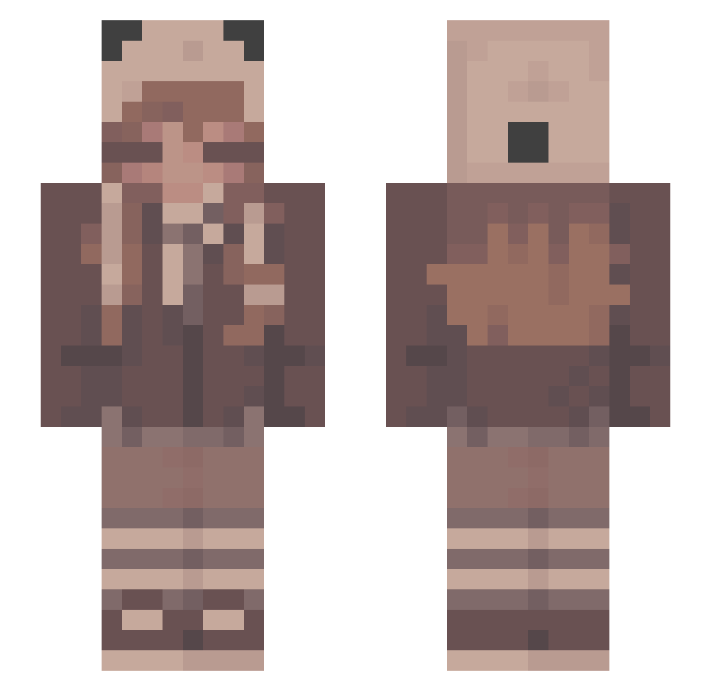 Chuckles_Duckles Minecraft skin, front and back view