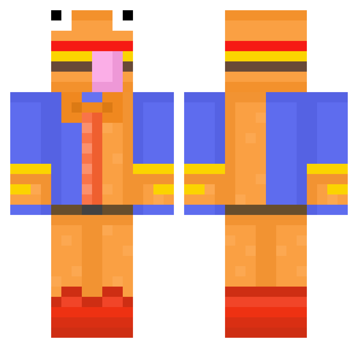 MeltedCone Minecraft skin, front and back view