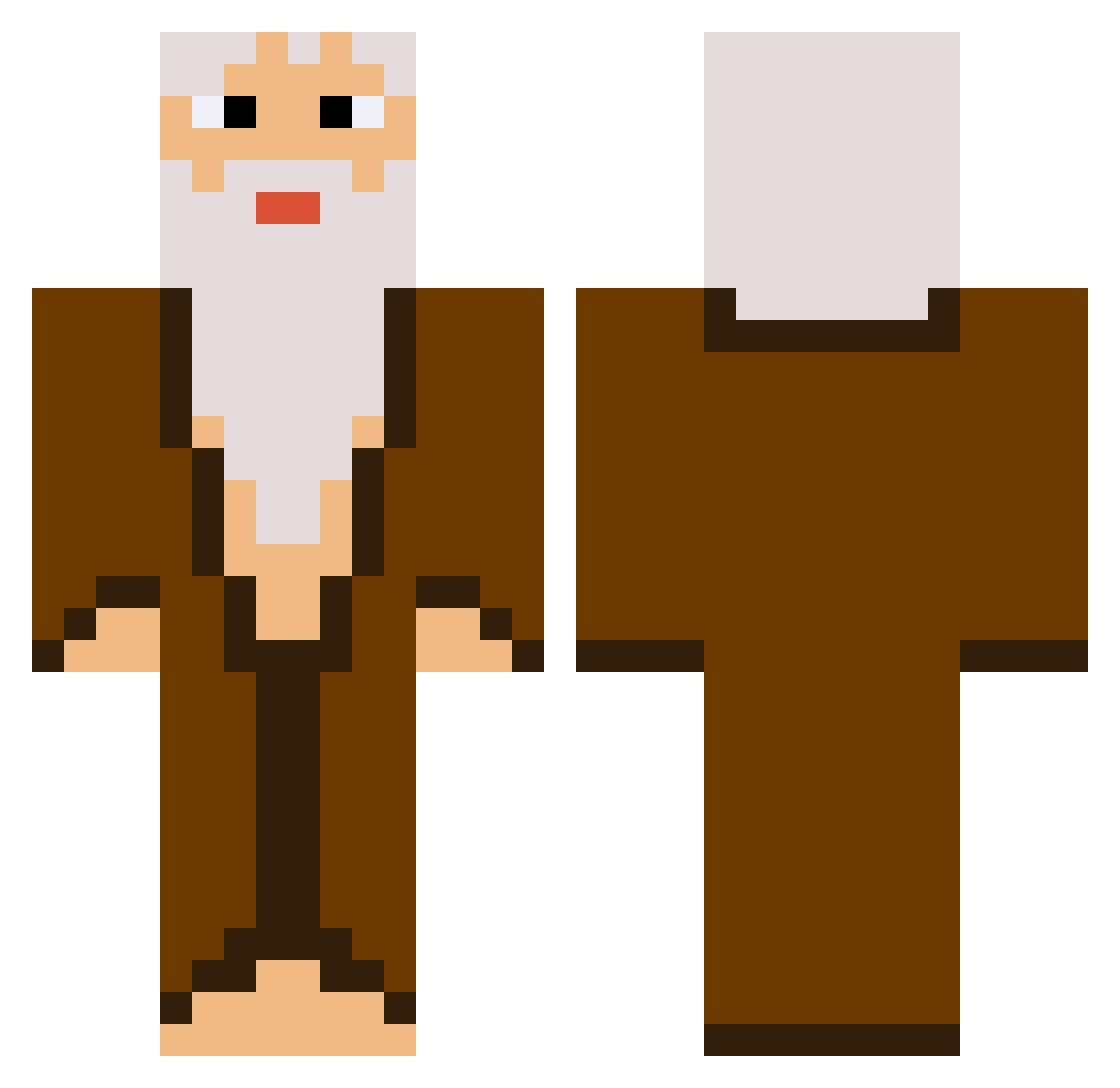 gestura Minecraft skin, front and back view