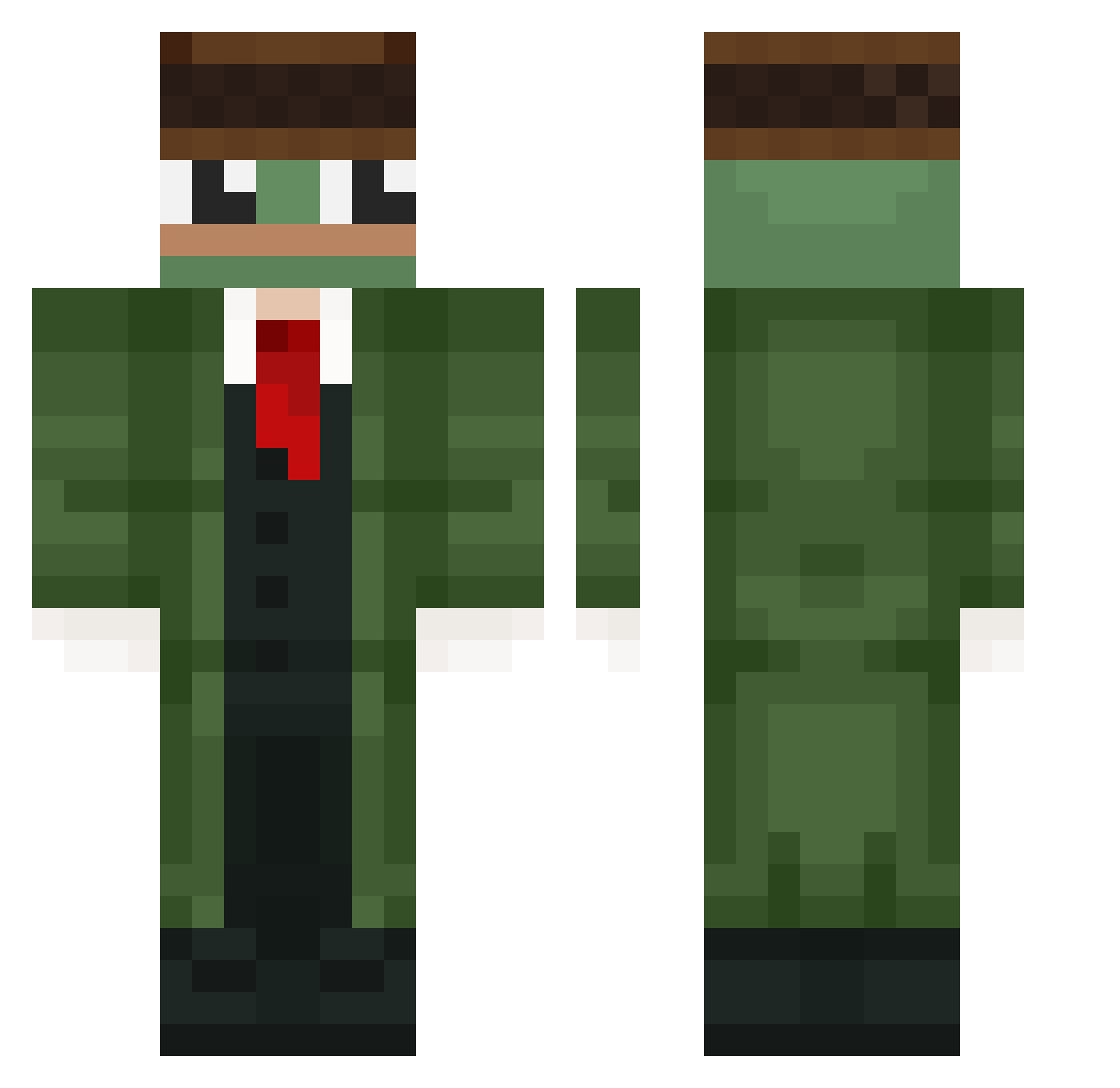 treezyr Minecraft skin, front and back view