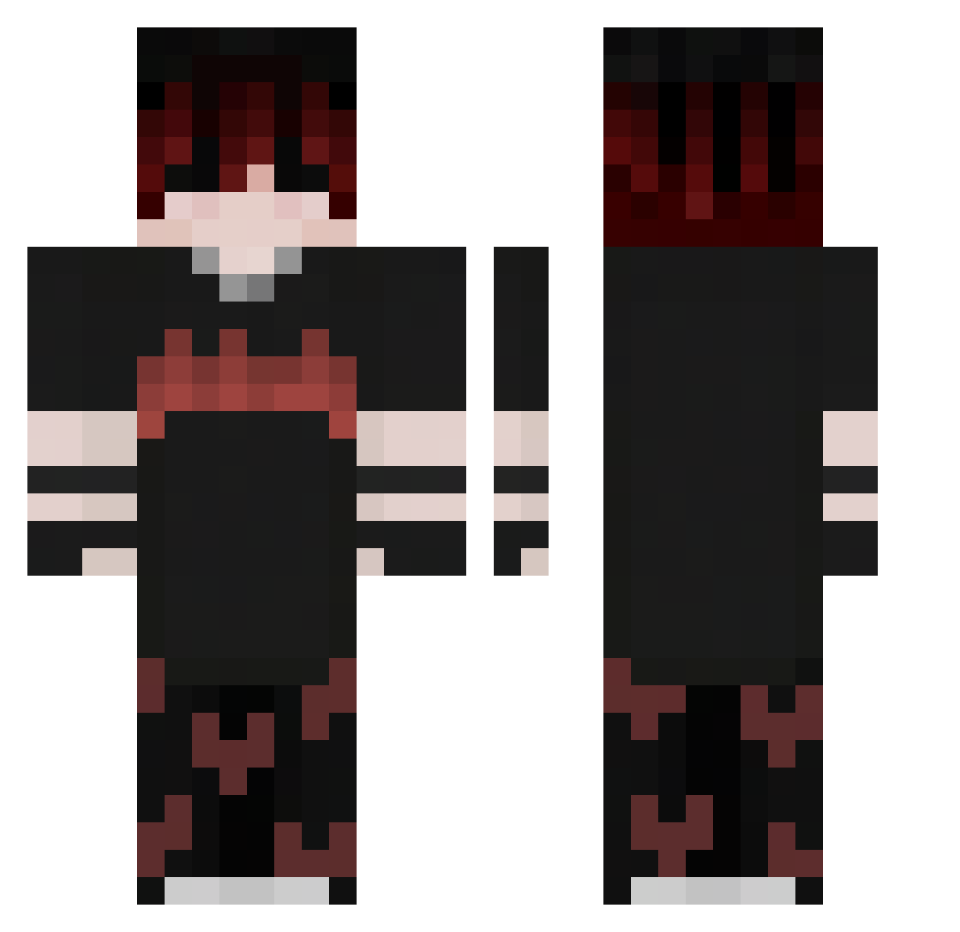 zzic Minecraft skin, front and back view