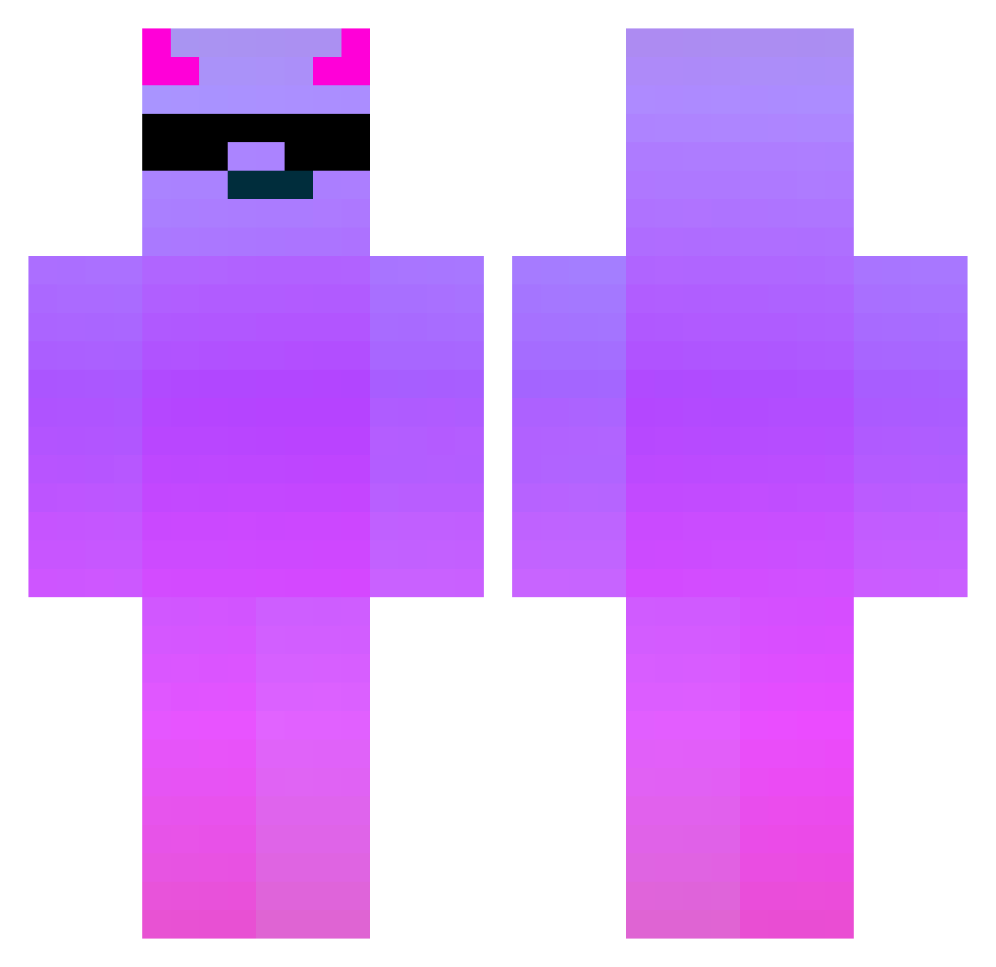 R4I Minecraft skin, front and back view