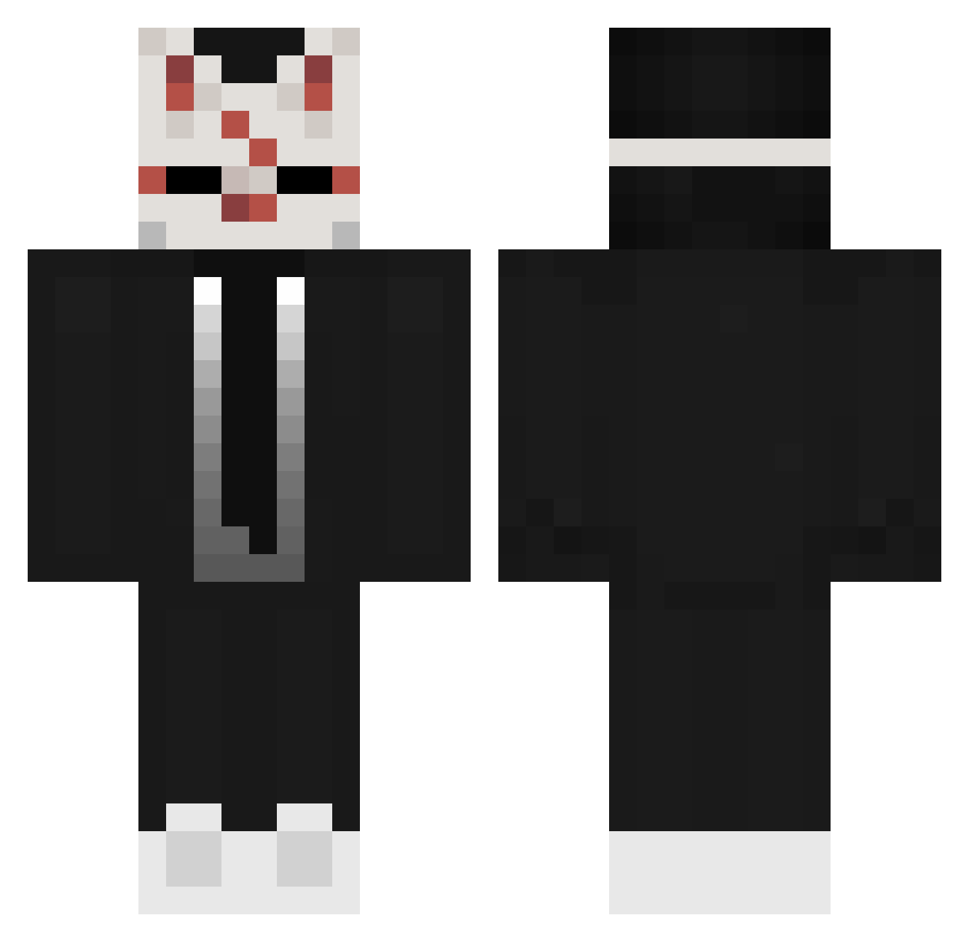 keshake Minecraft skin, front and back view