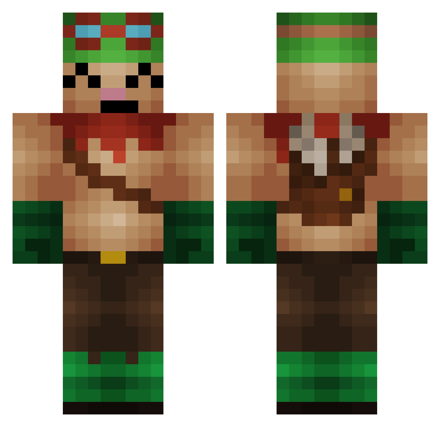 Sagittarius Minecraft skin, front and back view