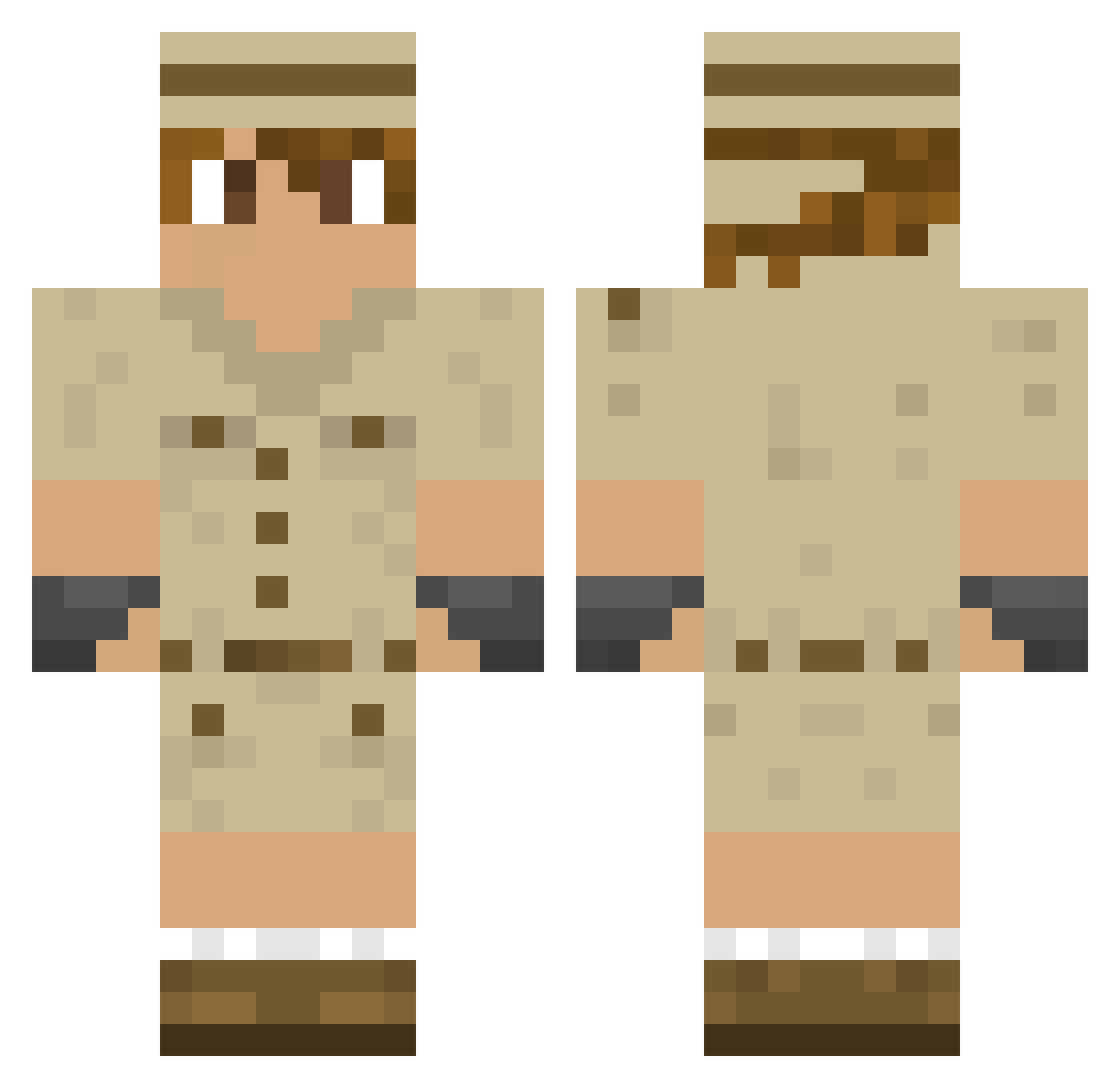 Knucklesss Minecraft skin, front and back view