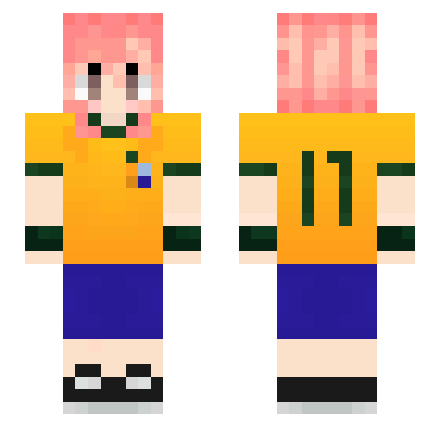 noxyz1 Minecraft skin, front and back view