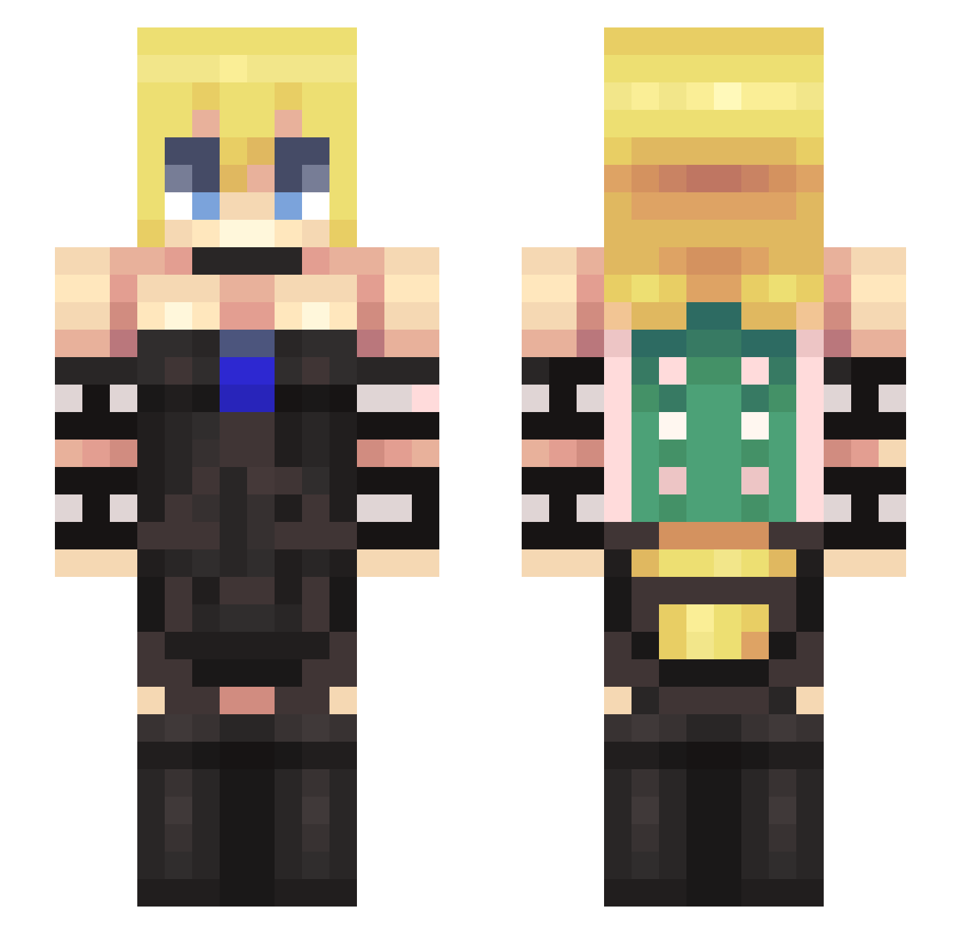 FrejaFarts Minecraft skin, front and back view