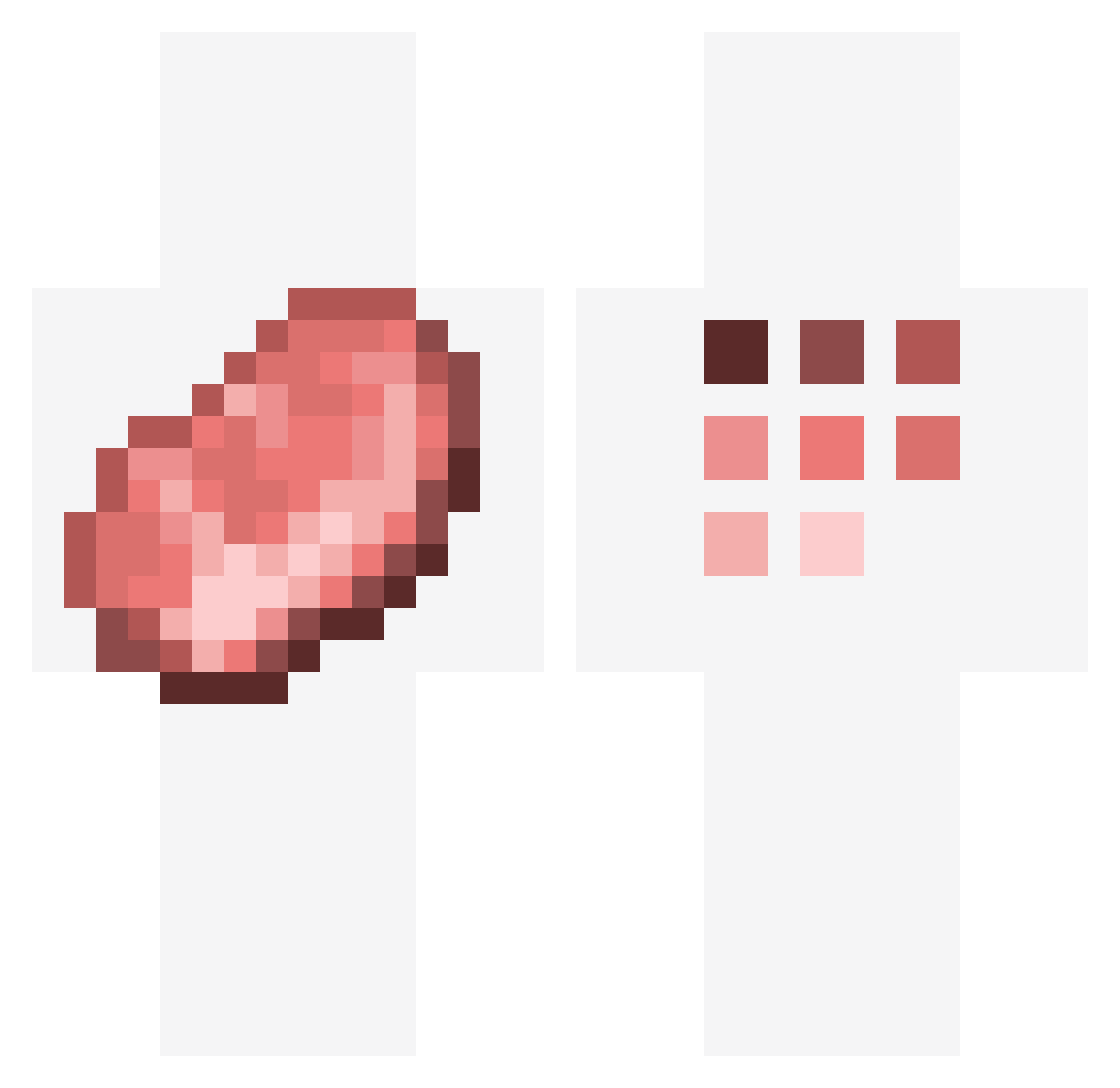 Cutepan Minecraft skin, front and back view