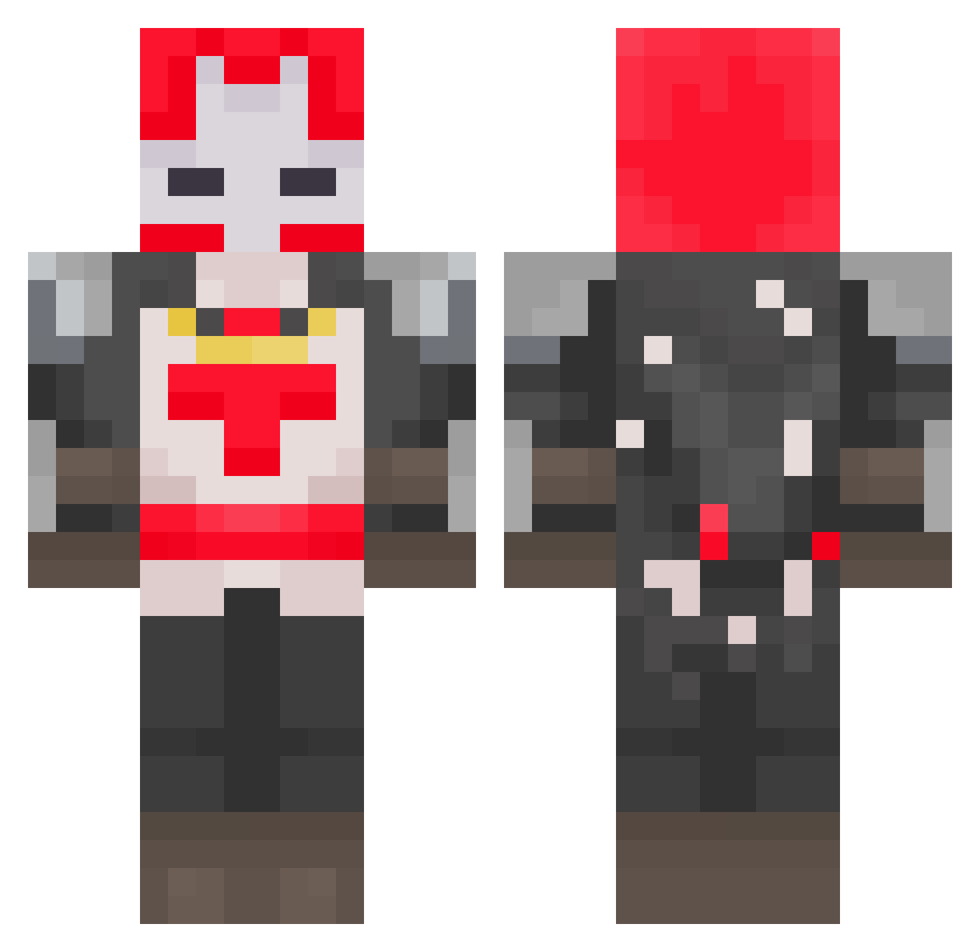 dookiebut Minecraft skin, front and back view