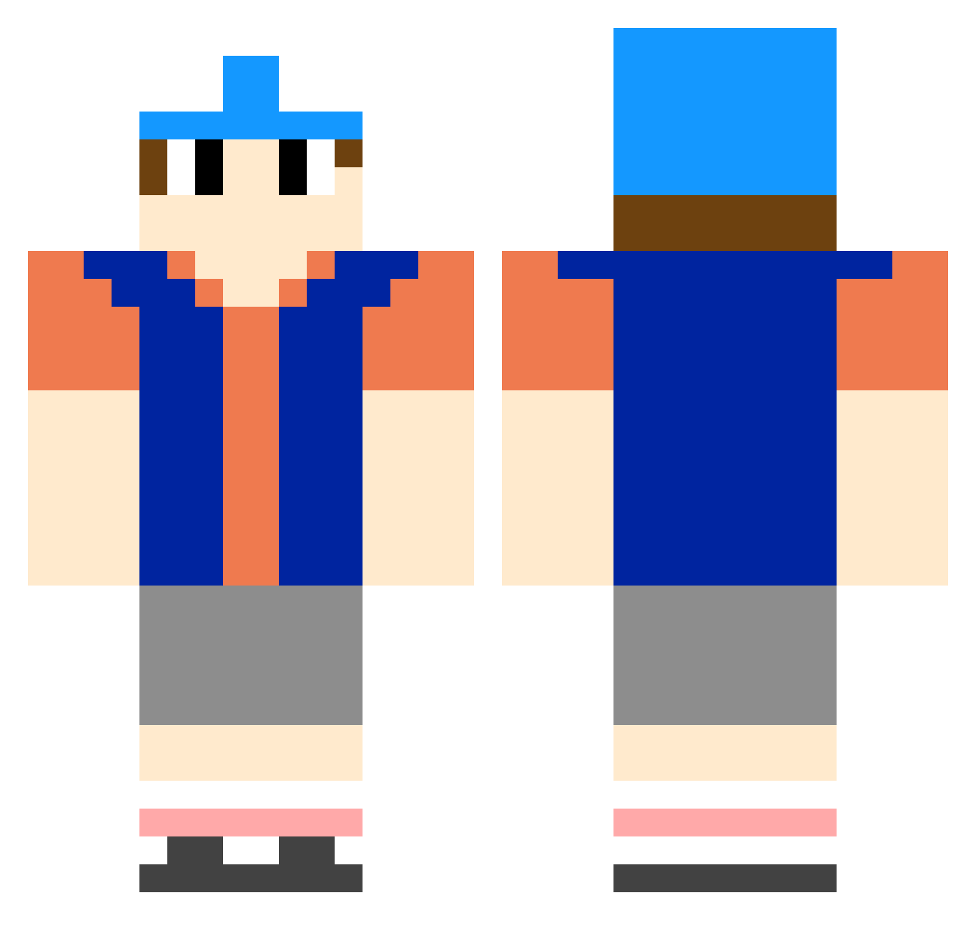 CulbAntonym Minecraft skin, front and back view