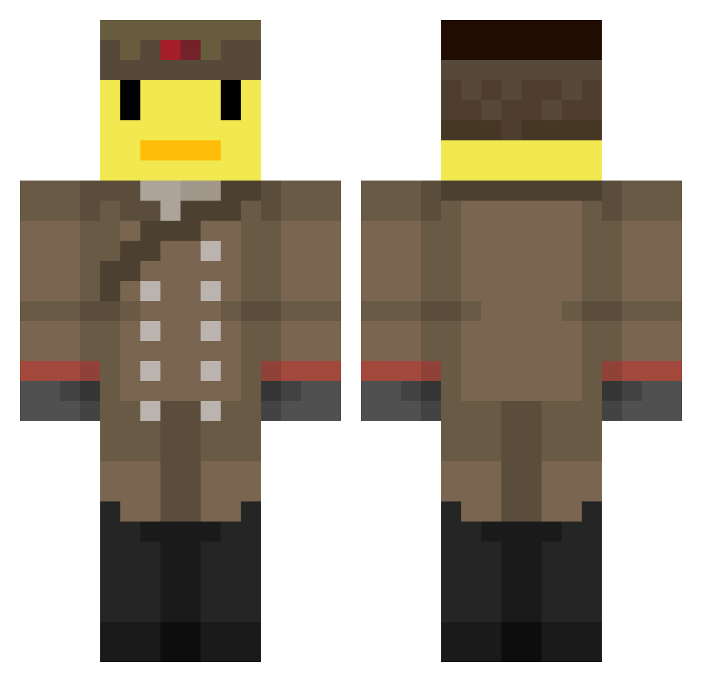 x8tm Minecraft skin, front and back view