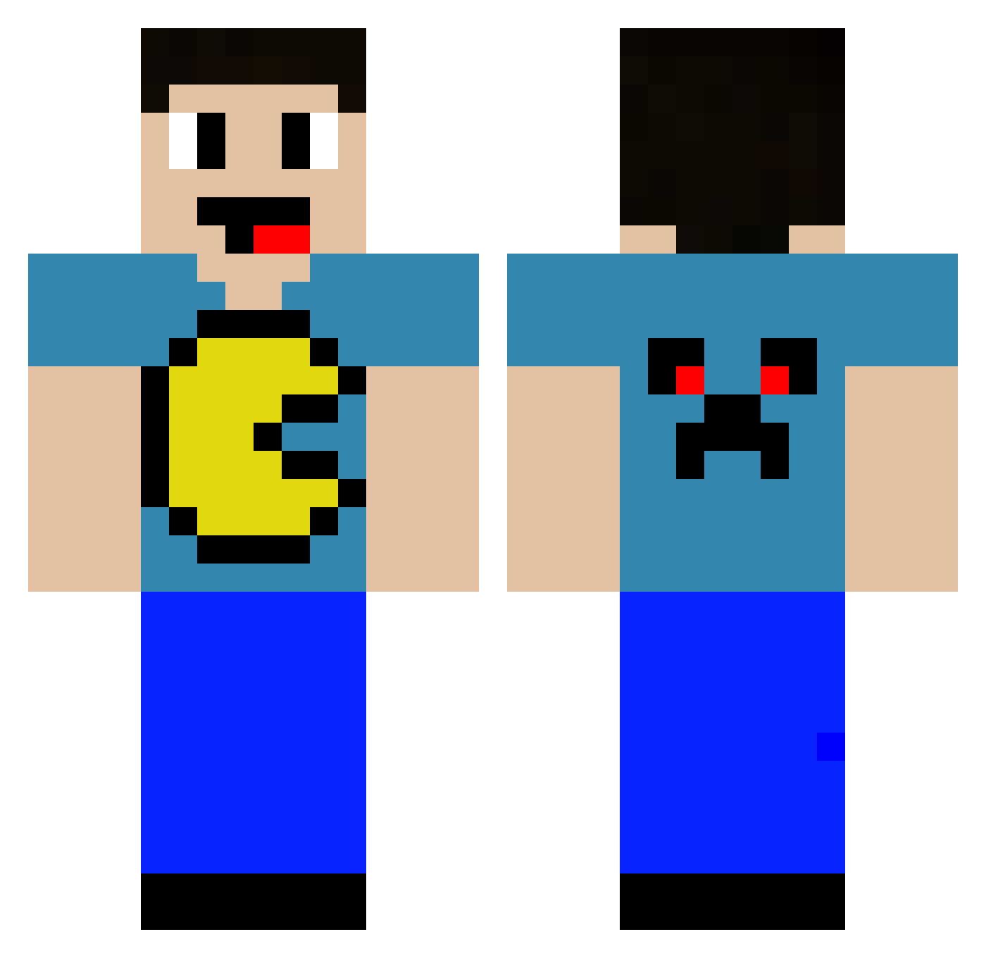 Villarr Minecraft skin, front and back view