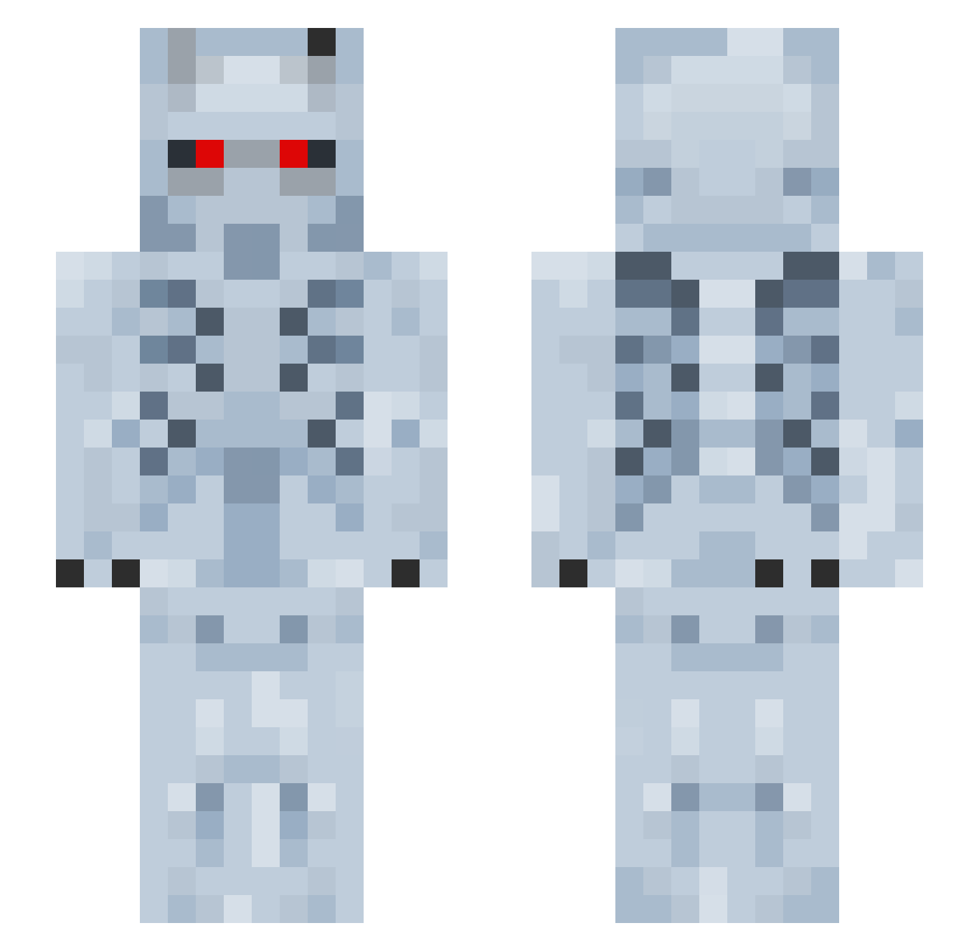 B_O_N_E_S Minecraft skin, front and back view