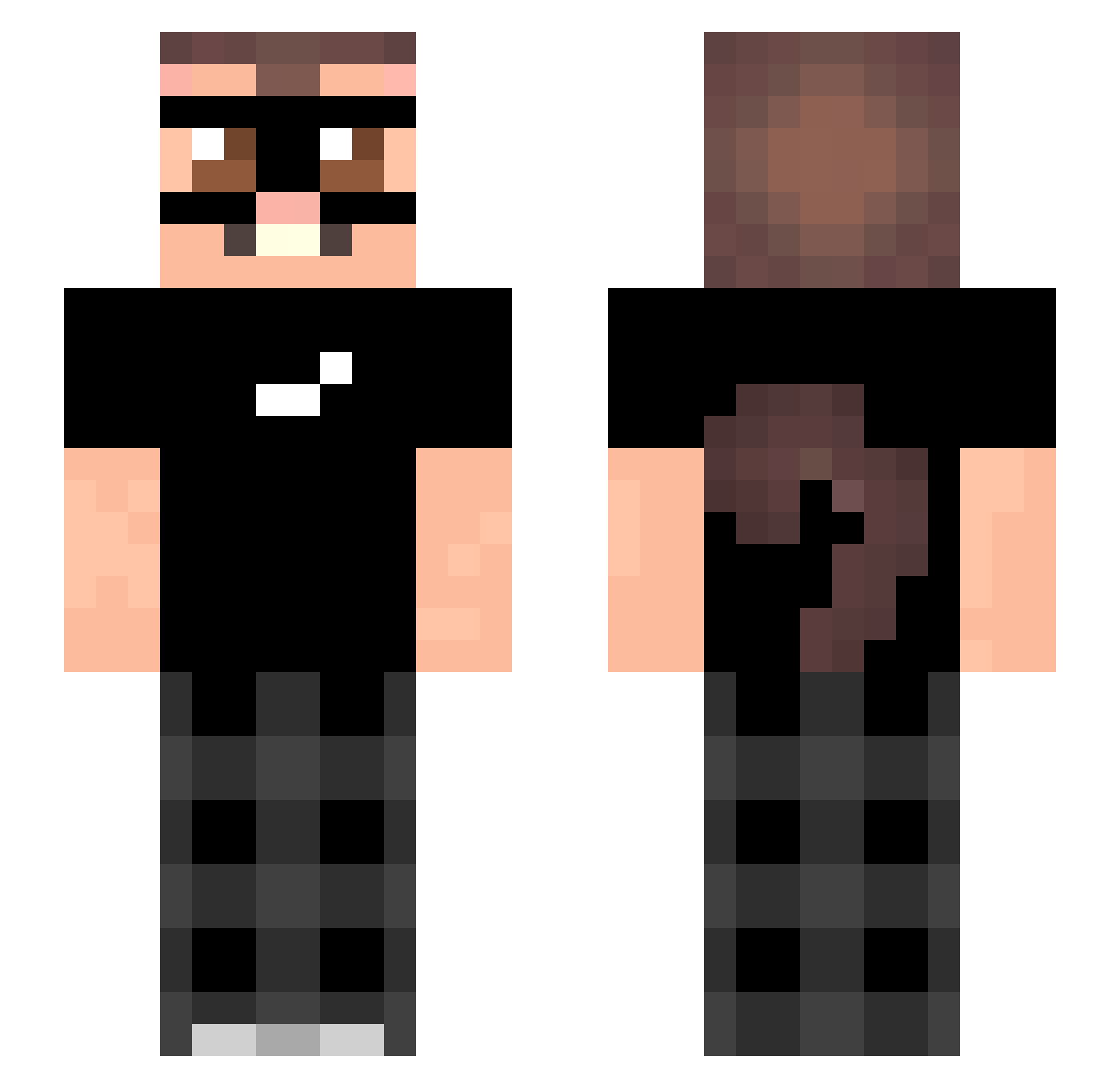 n1kess Minecraft skin, front and back view