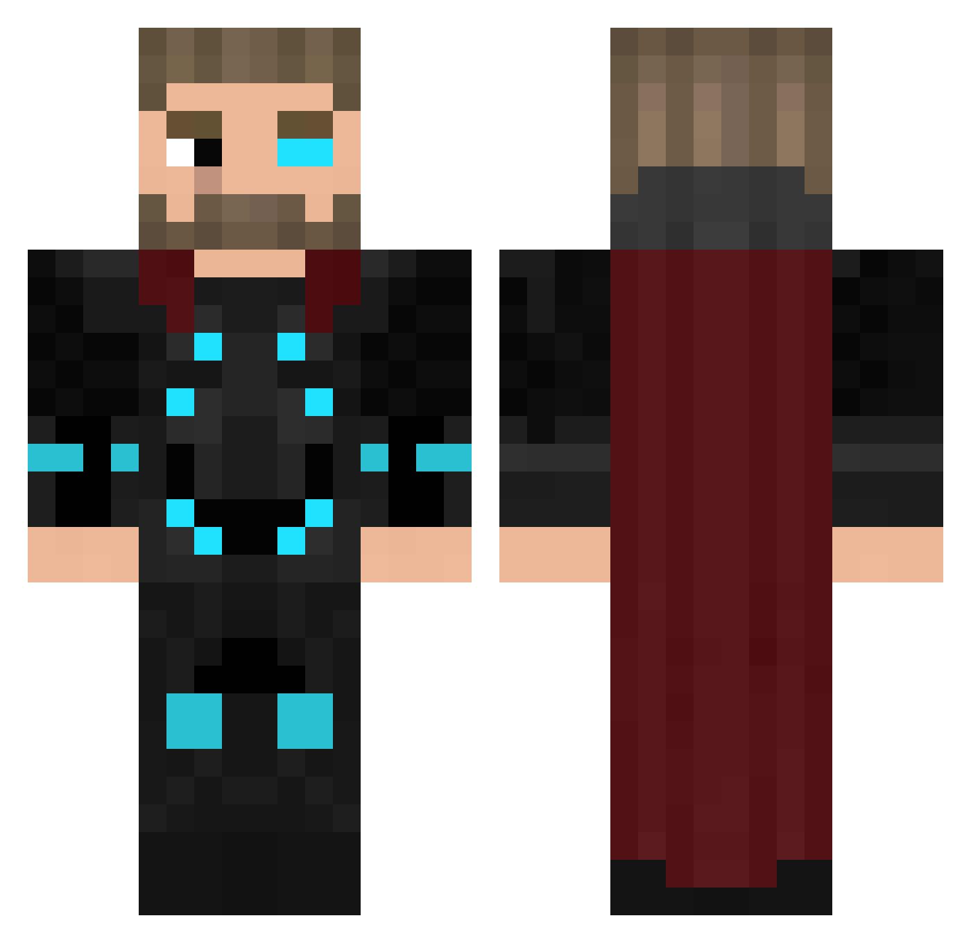 JaliKhalifa Minecraft skin, front and back view