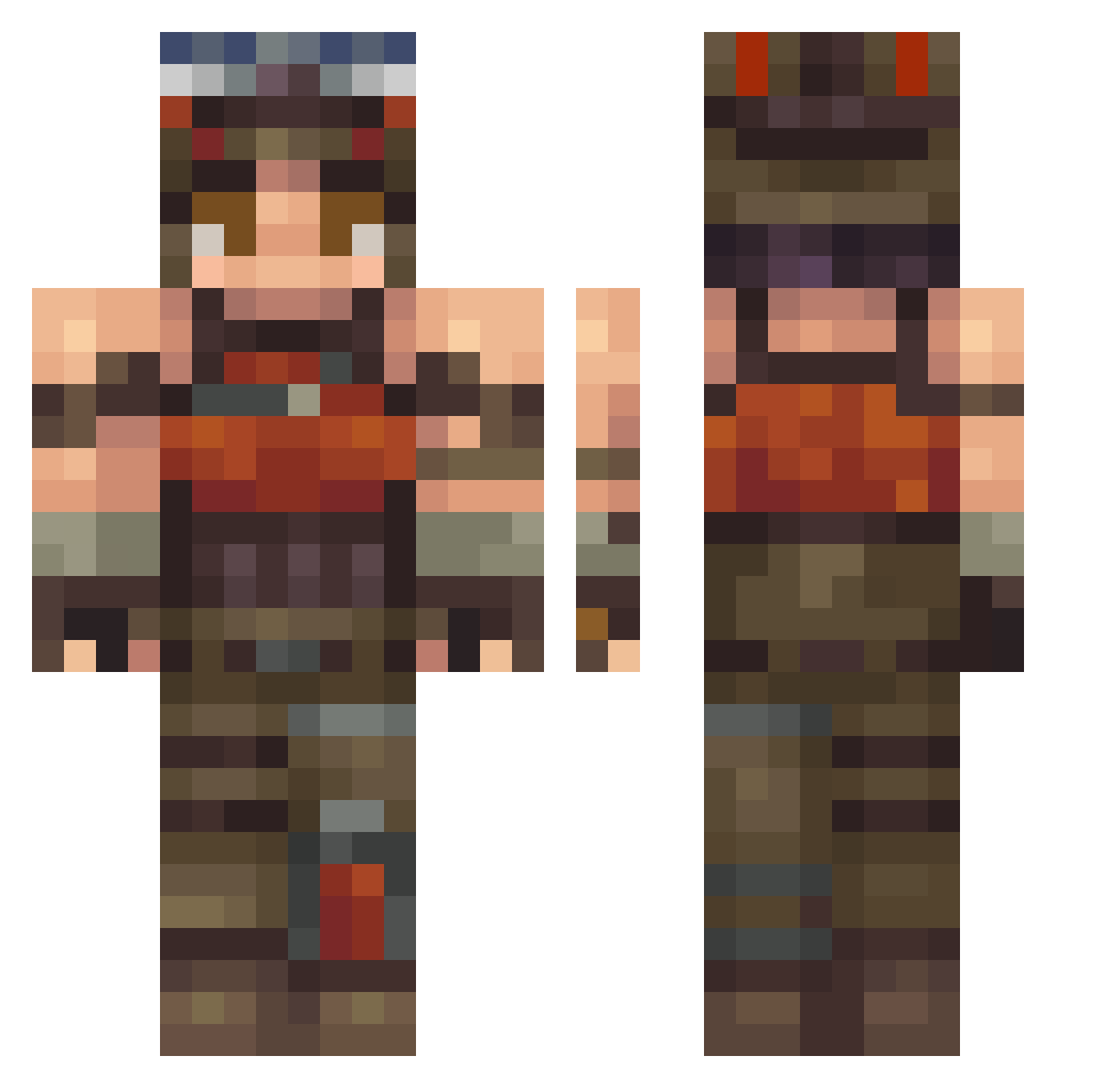the_aura_1farmer Minecraft skin, front and back view