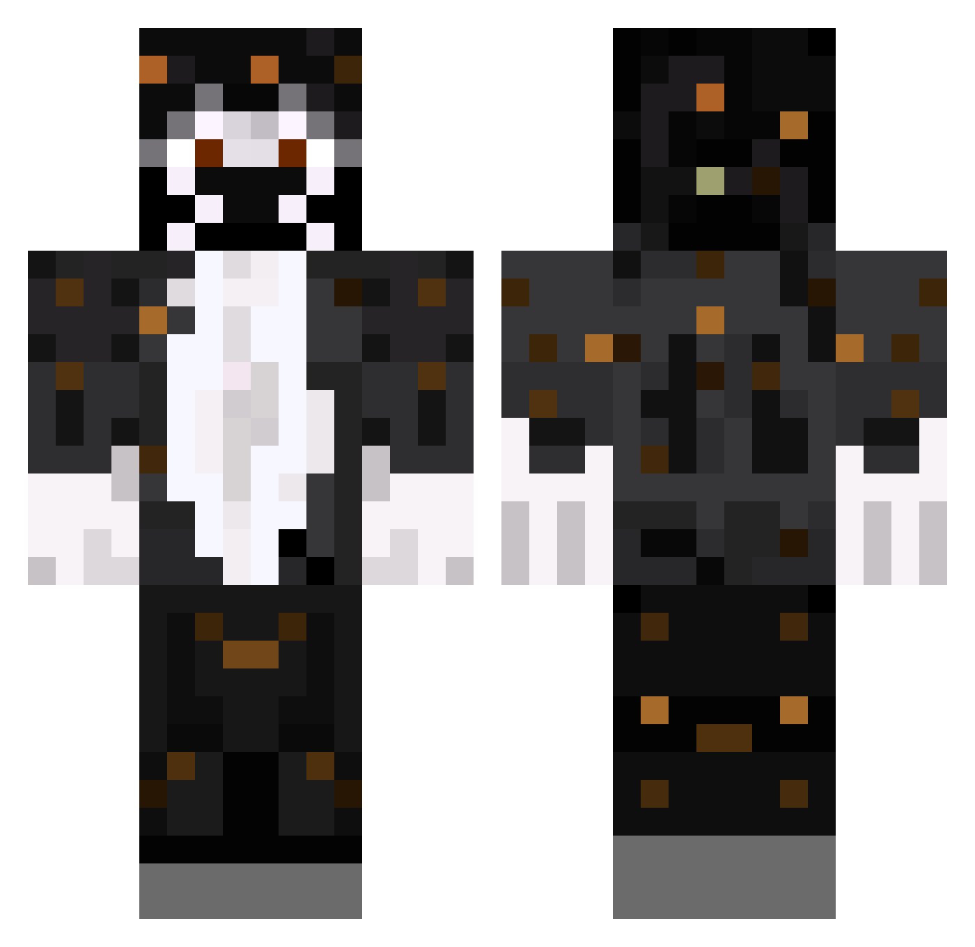 doxastic Minecraft skin, front and back view