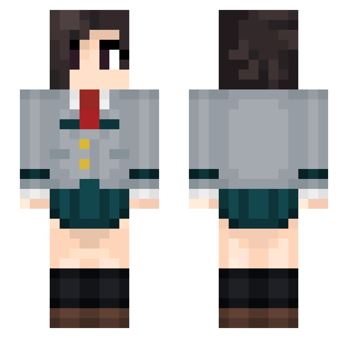 DarkZockerYy Minecraft skin, front and back view