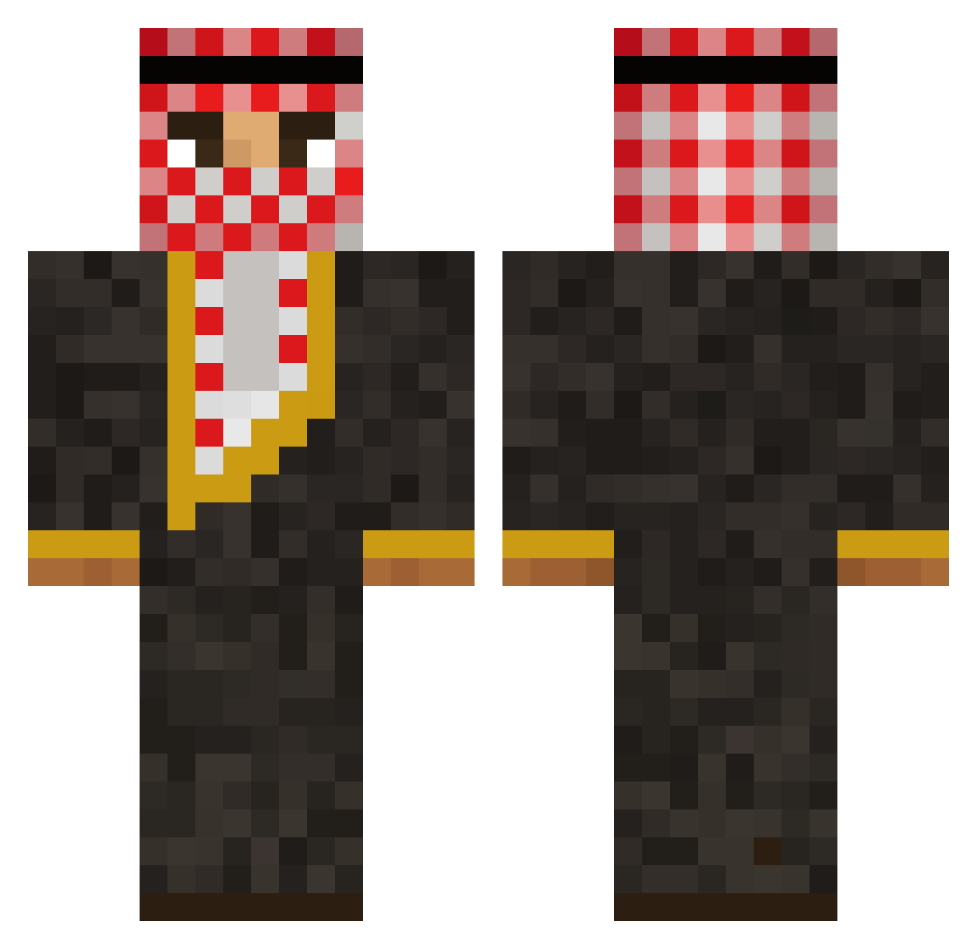 Saadd2468 Minecraft skin, front and back view